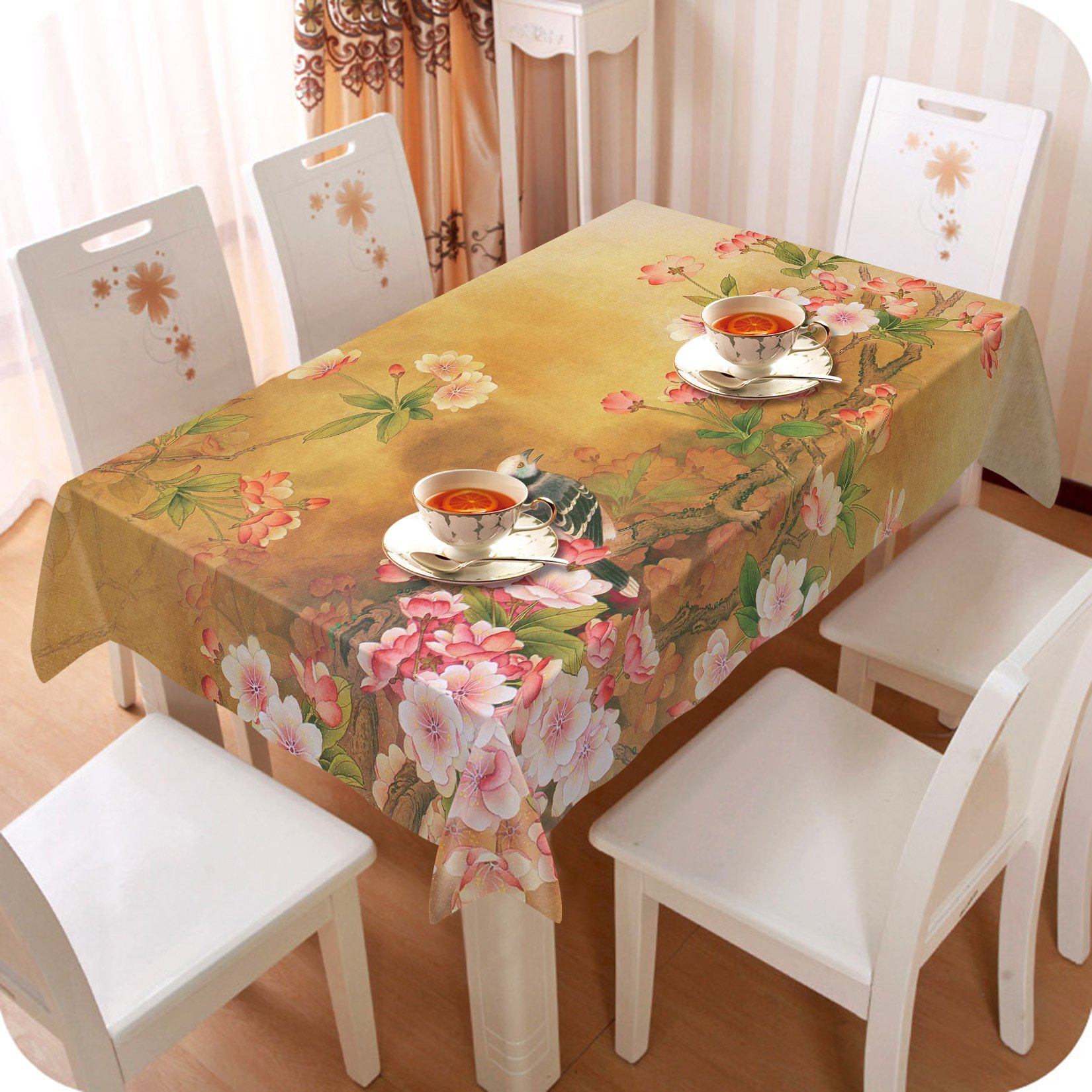 3D Flowers Tree Birds 273 Tablecloths Wallpaper AJ Wallpaper