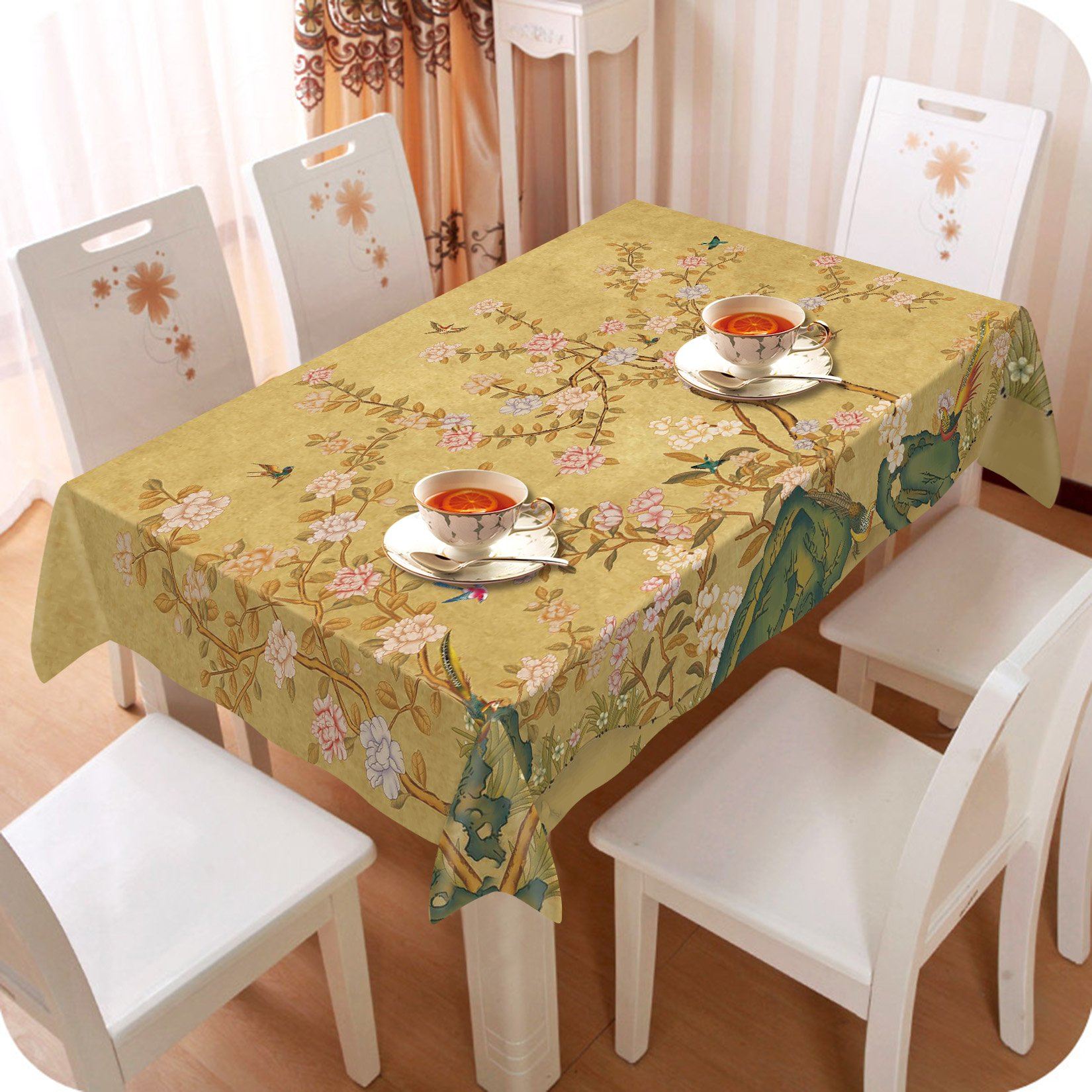 3D Flowers Trees Birds 394 Tablecloths Wallpaper AJ Wallpaper
