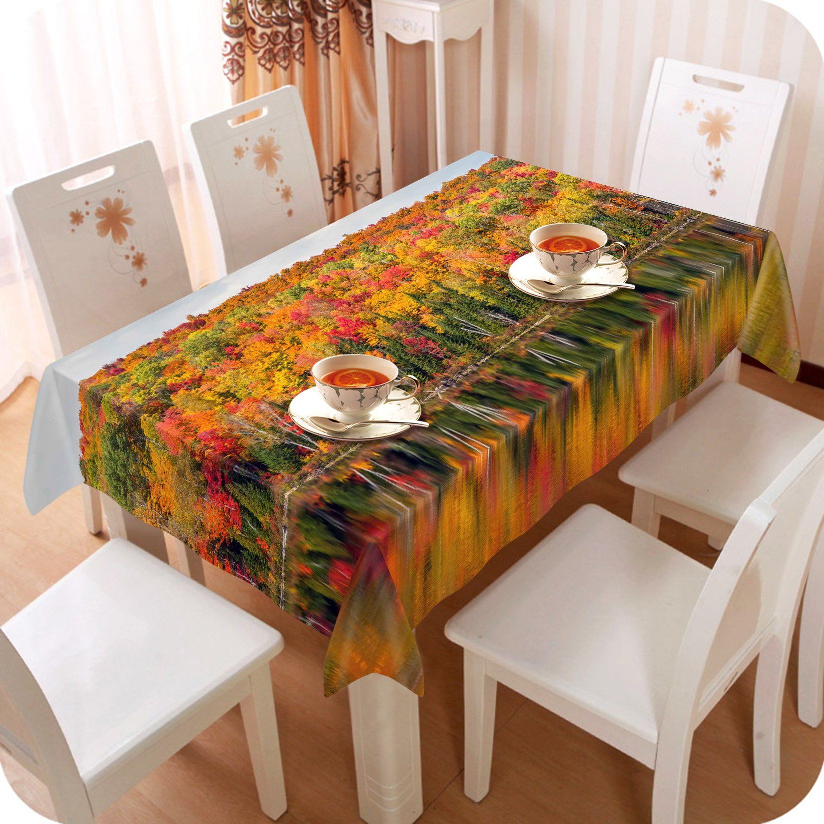 3D Colorful Forest Lake 591 Tablecloths Wallpaper AJ Wallpaper