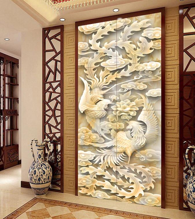 Carving Birds And Cloud Wallpaper AJ Wallpaper 1
