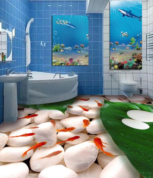 3D Fresh Pond Floor Mural Wallpaper AJ Wallpaper 2