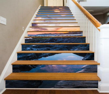 3D Seaside Sunset 29 Stair Risers Wallpaper AJ Wallpaper 
