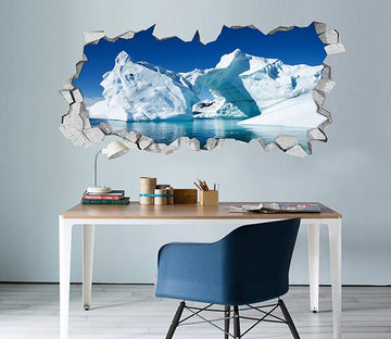 3D Blue Sea Iceberg 039 Broken Wall Murals Wallpaper AJ Wallpaper 