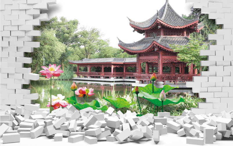 Pavilion And Bricks Wallpaper AJ Wallpaper 2