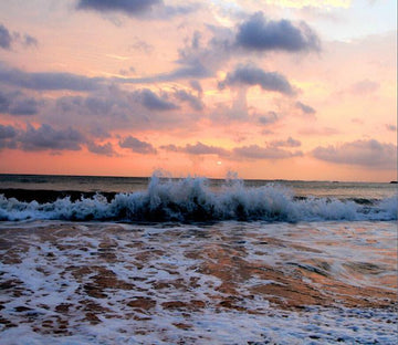 Sunset Sea Waves Wallpaper AJ Wallpaper 
