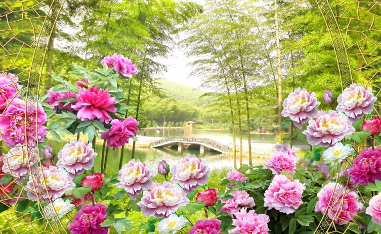 3D Bamboo Grove Bridge Wallpaper AJ Wallpaper 1