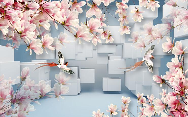 3D Swallow Peach Wallpaper AJ Wallpaper 1