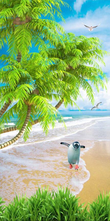 Beach Penguin Wallpaper AJ Wallpaper 2