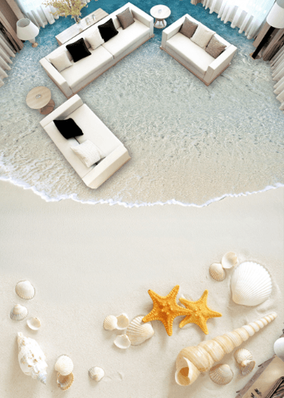 3D Beach Treasures Floor Mural Wallpaper AJ Wallpaper 2