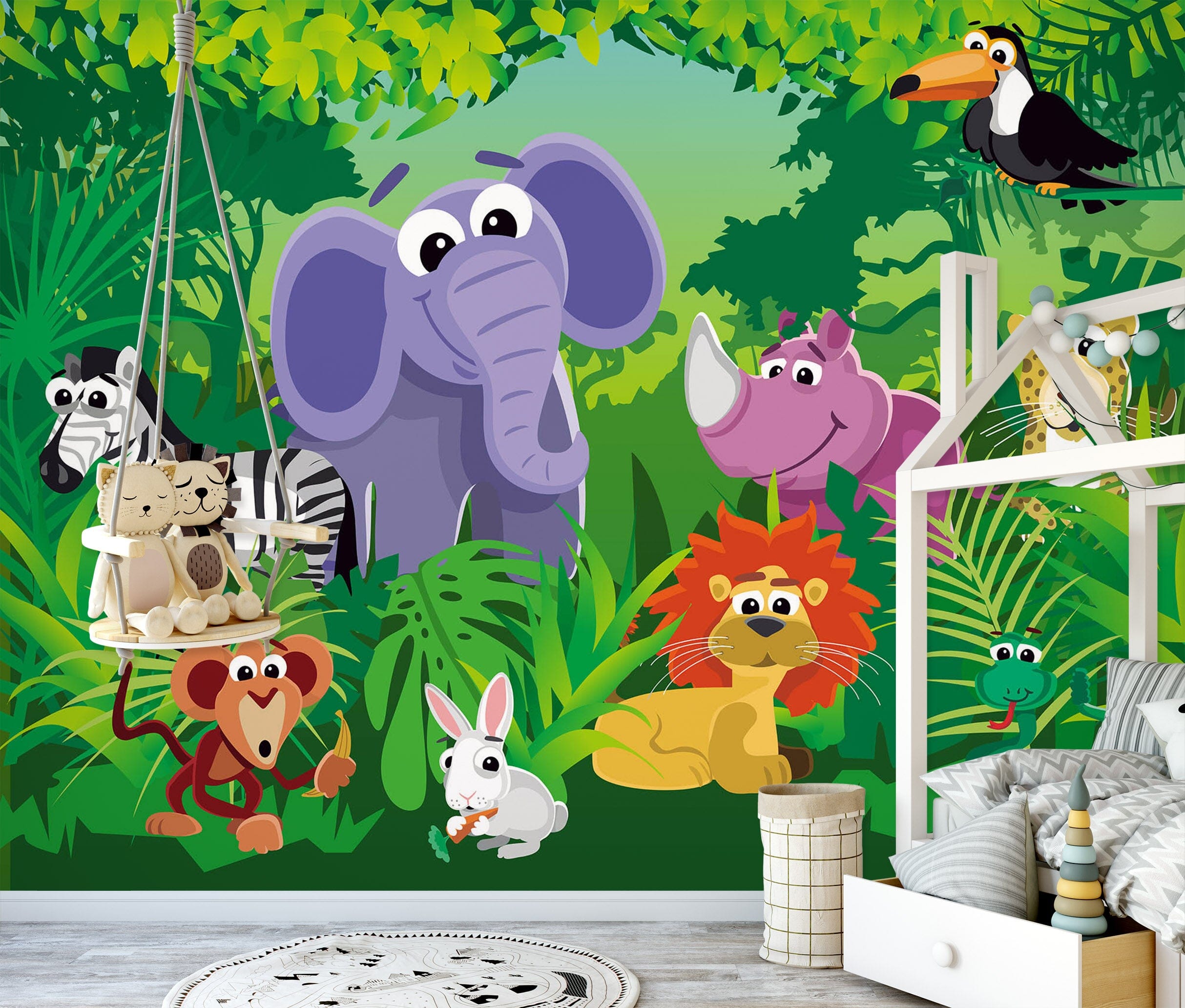 3D Animal Forest 1706 Wall Murals Wallpaper AJ Wallpaper 2