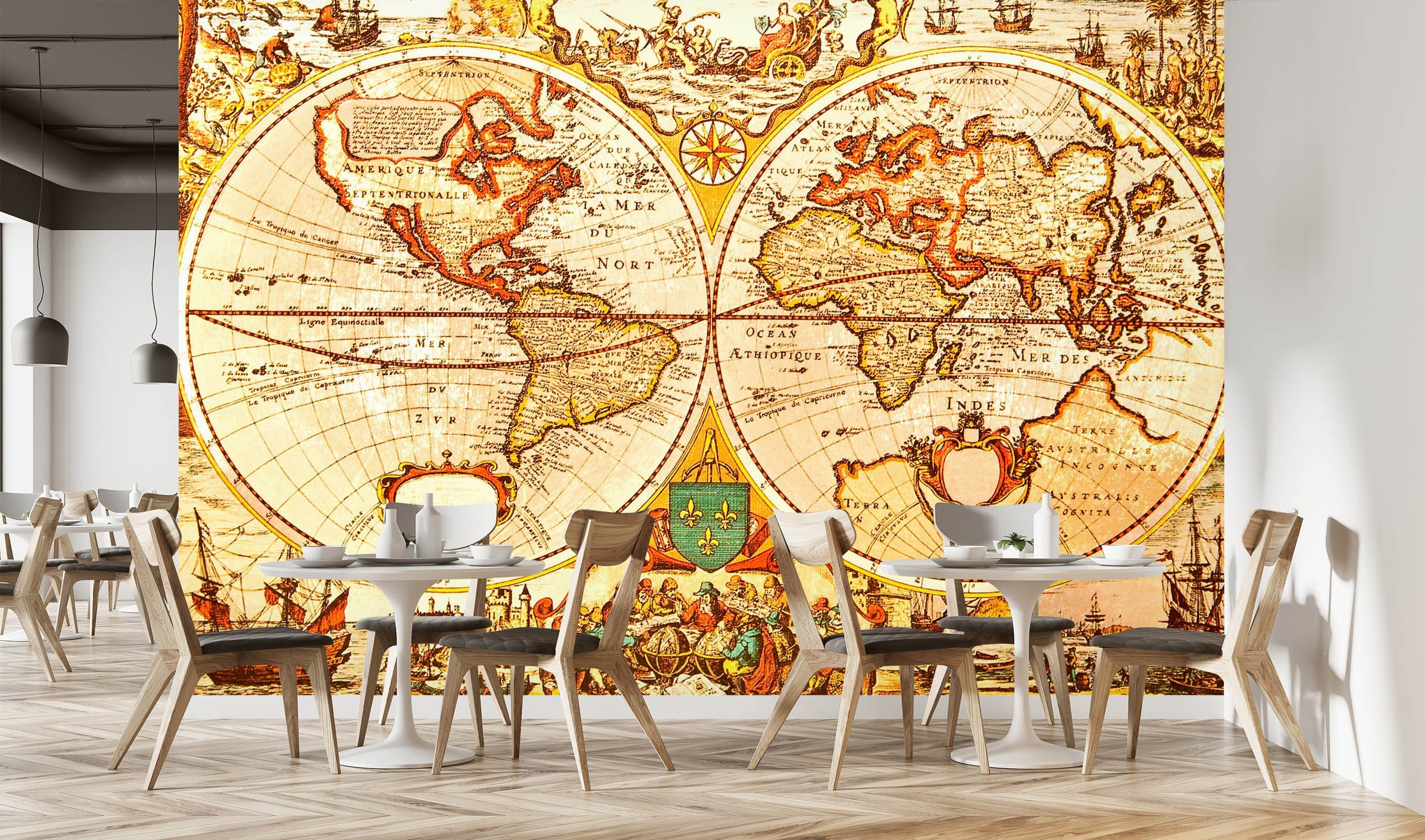 3D Golden Painting 2023 World Map Wall Murals Wallpaper AJ Wallpaper 2