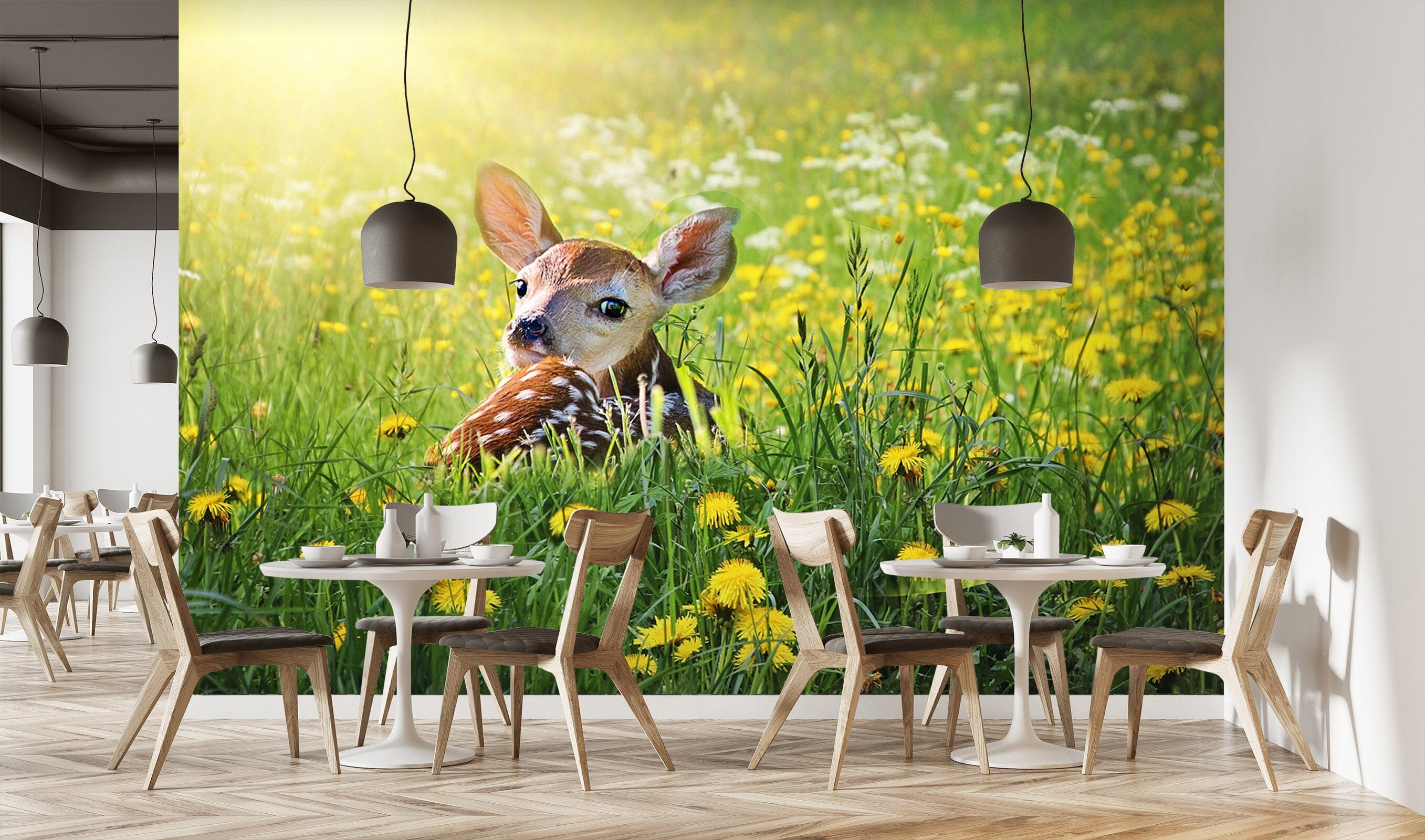 3D Daisy Deer 151 Wall Murals Wallpaper AJ Wallpaper 2