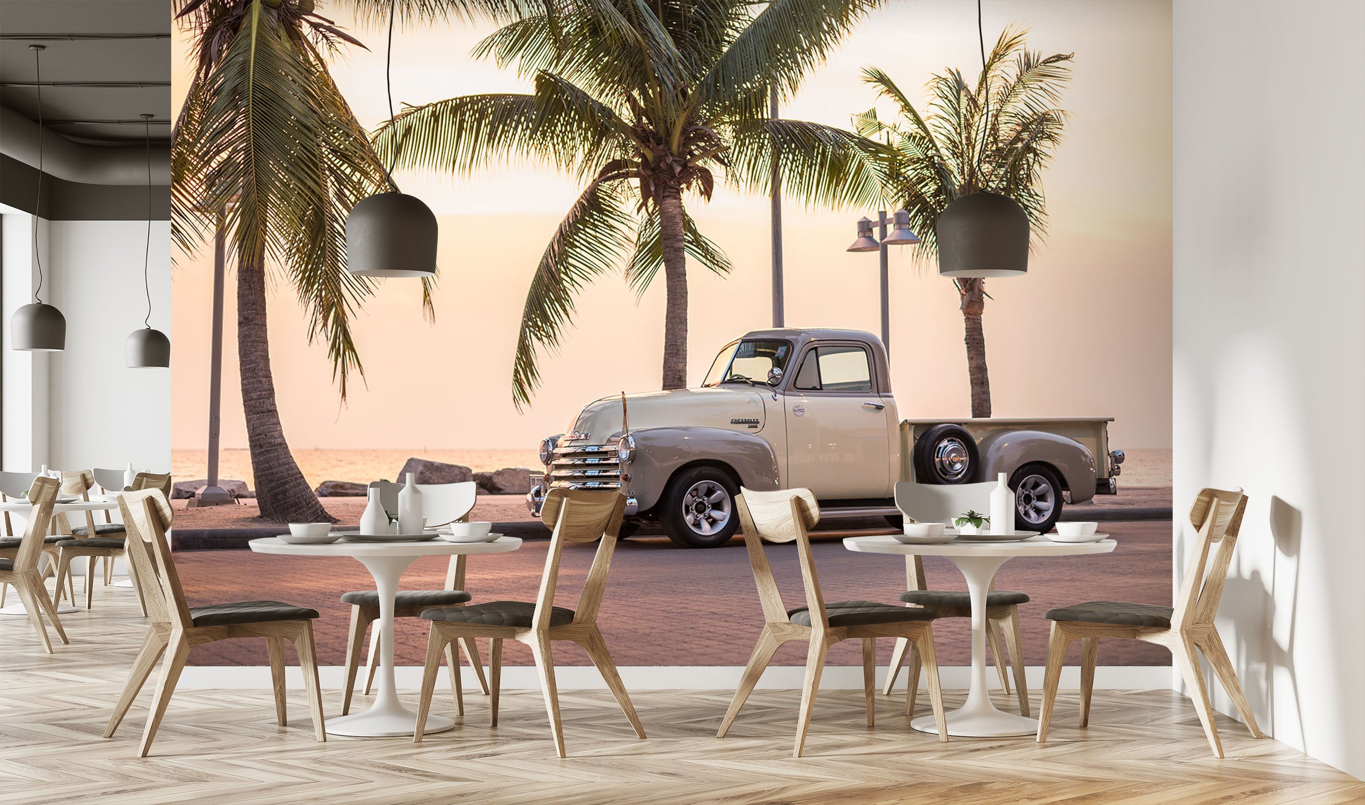 3D Coconut Tree Truck 370 Vehicle Wall Murals