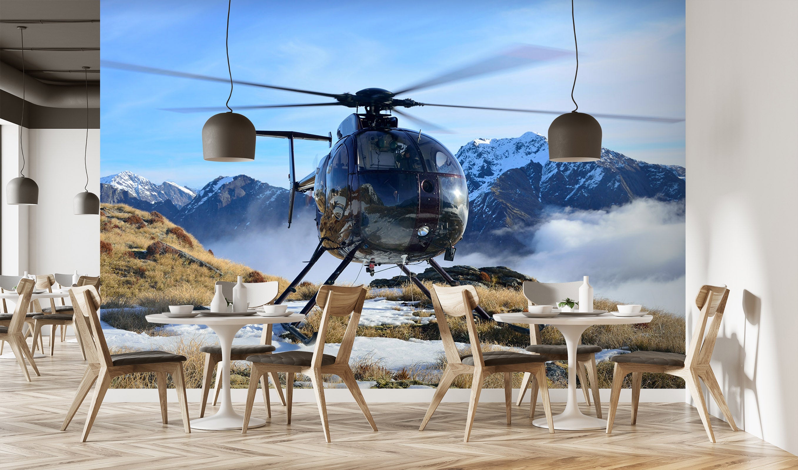 3D Snow Mountain Plane 012 Vehicle Wall Murals