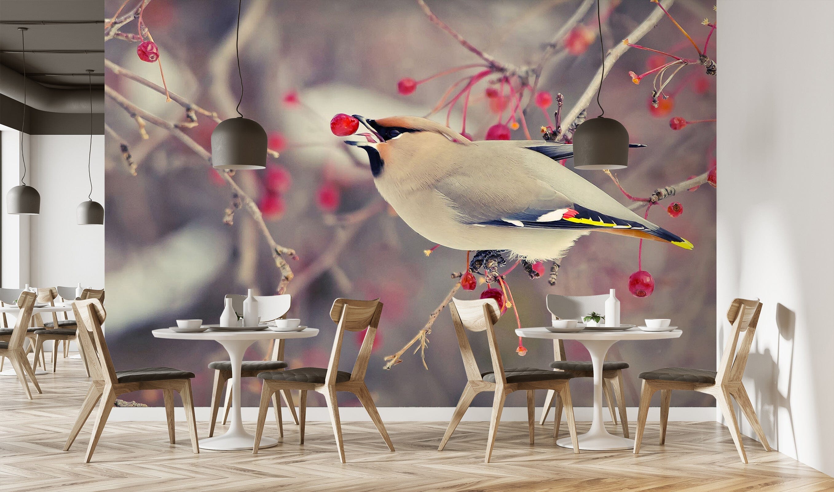 3D Magpie Cherry 231 Wall Murals Wallpaper AJ Wallpaper 2
