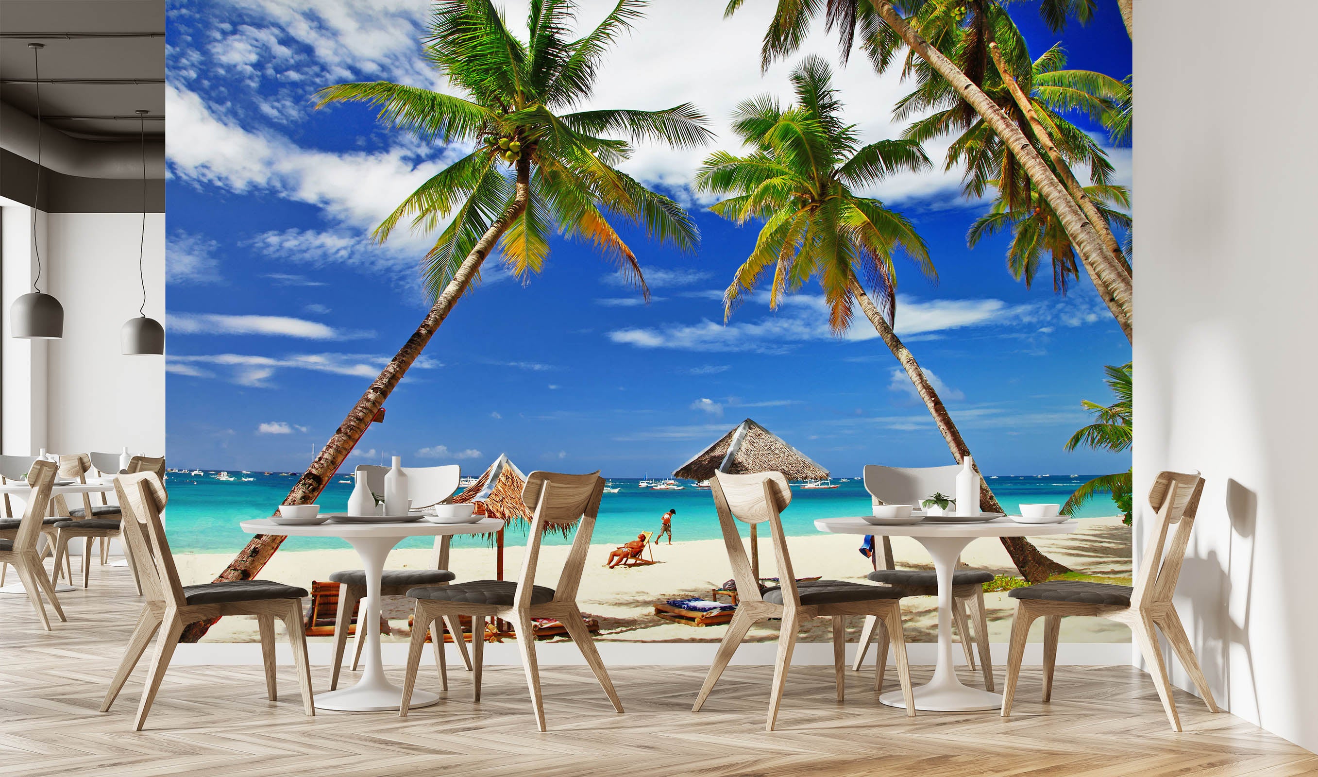 3D Beach Coconut Tree 58130 Wall Murals