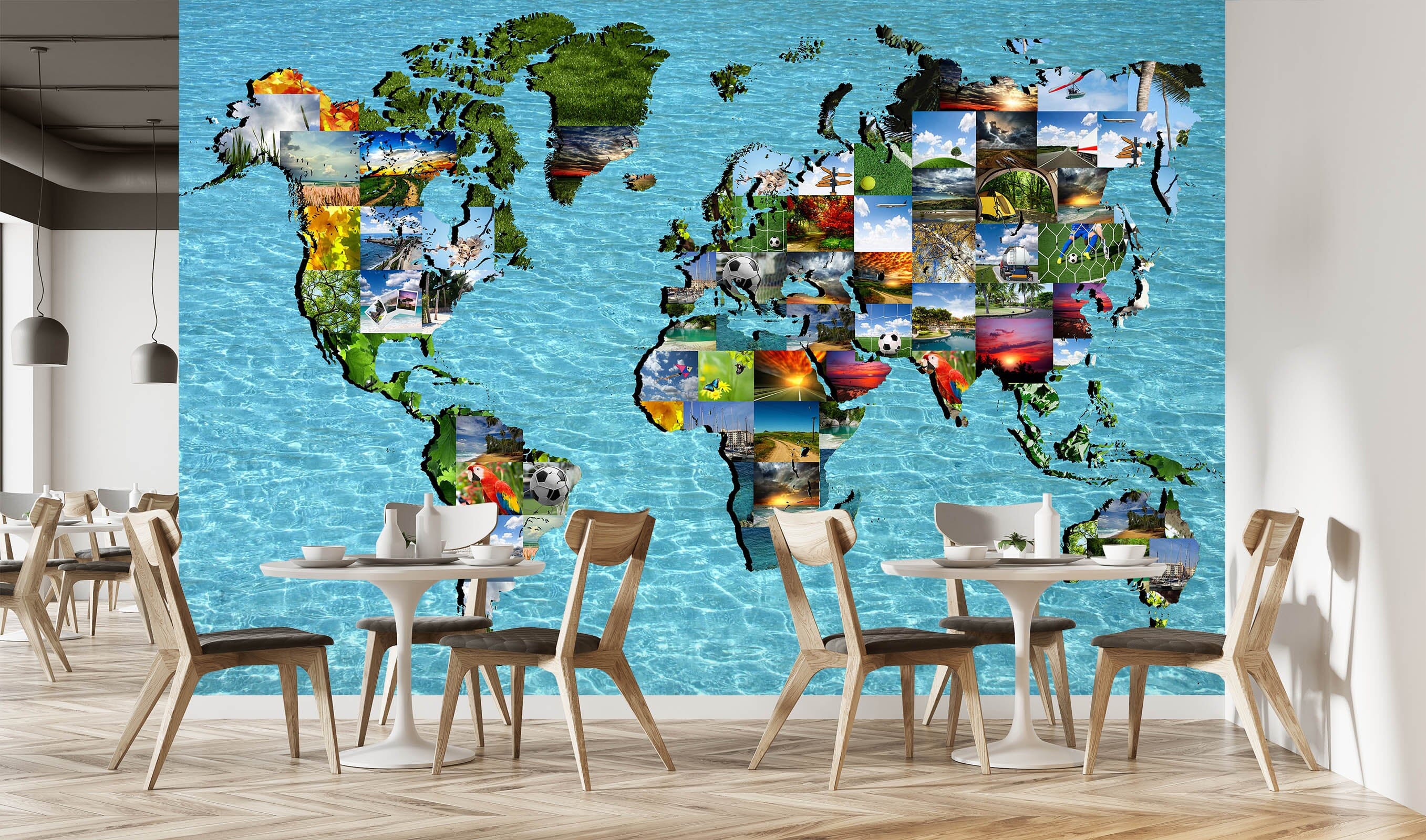 3D Oasis Building 2033 World Map Wall Murals Wallpaper AJ Wallpaper 2