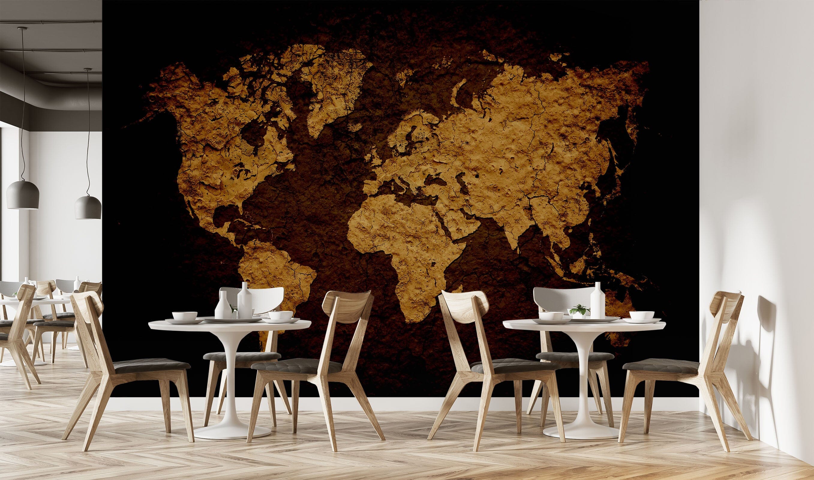 3D Gold Pattern 2047 World Map Wall Murals Wallpaper AJ Wallpaper 2