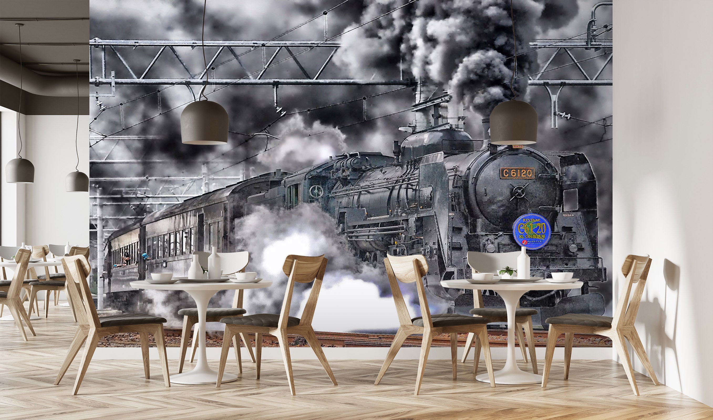 3D Train Smoke 026 Vehicle Wall Murals