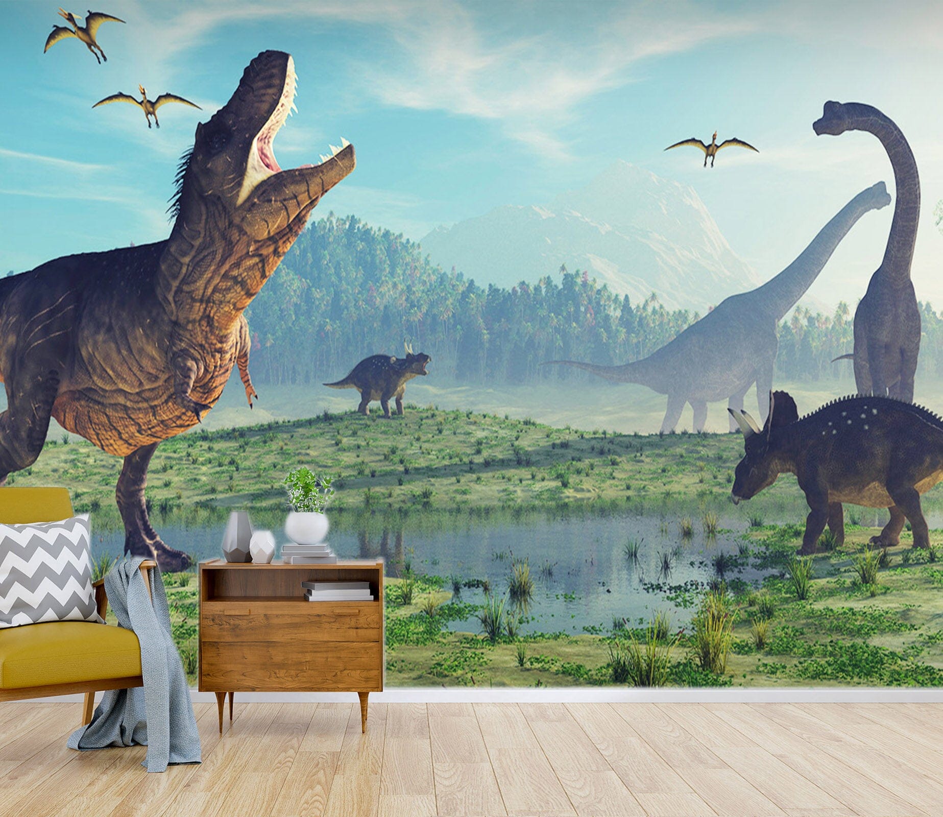 3D Steppe Dinosaur 1606 Wall Murals Wallpaper AJ Wallpaper 2