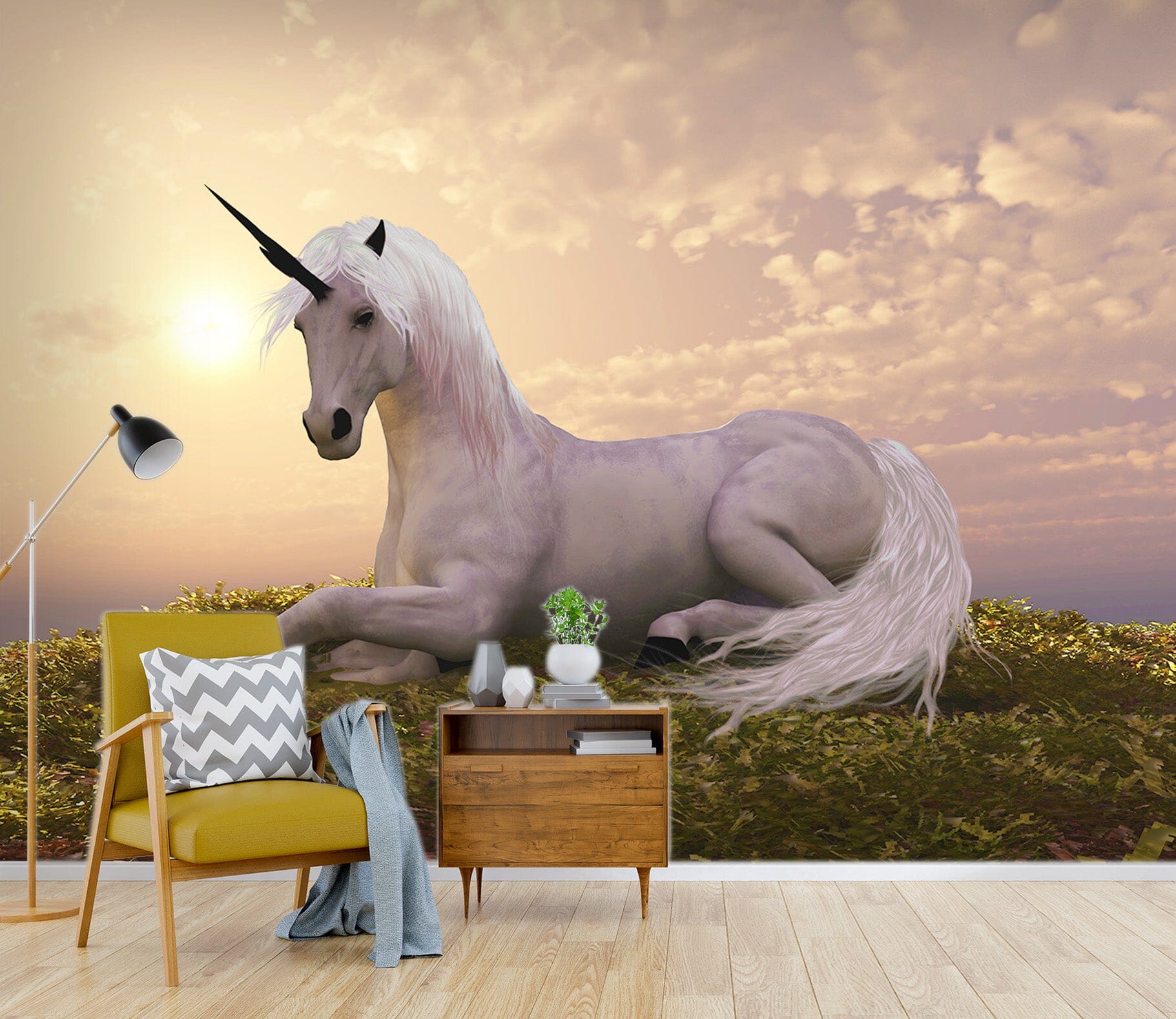 3D White Unicorn 1510 Wall Murals Wallpaper AJ Wallpaper 2