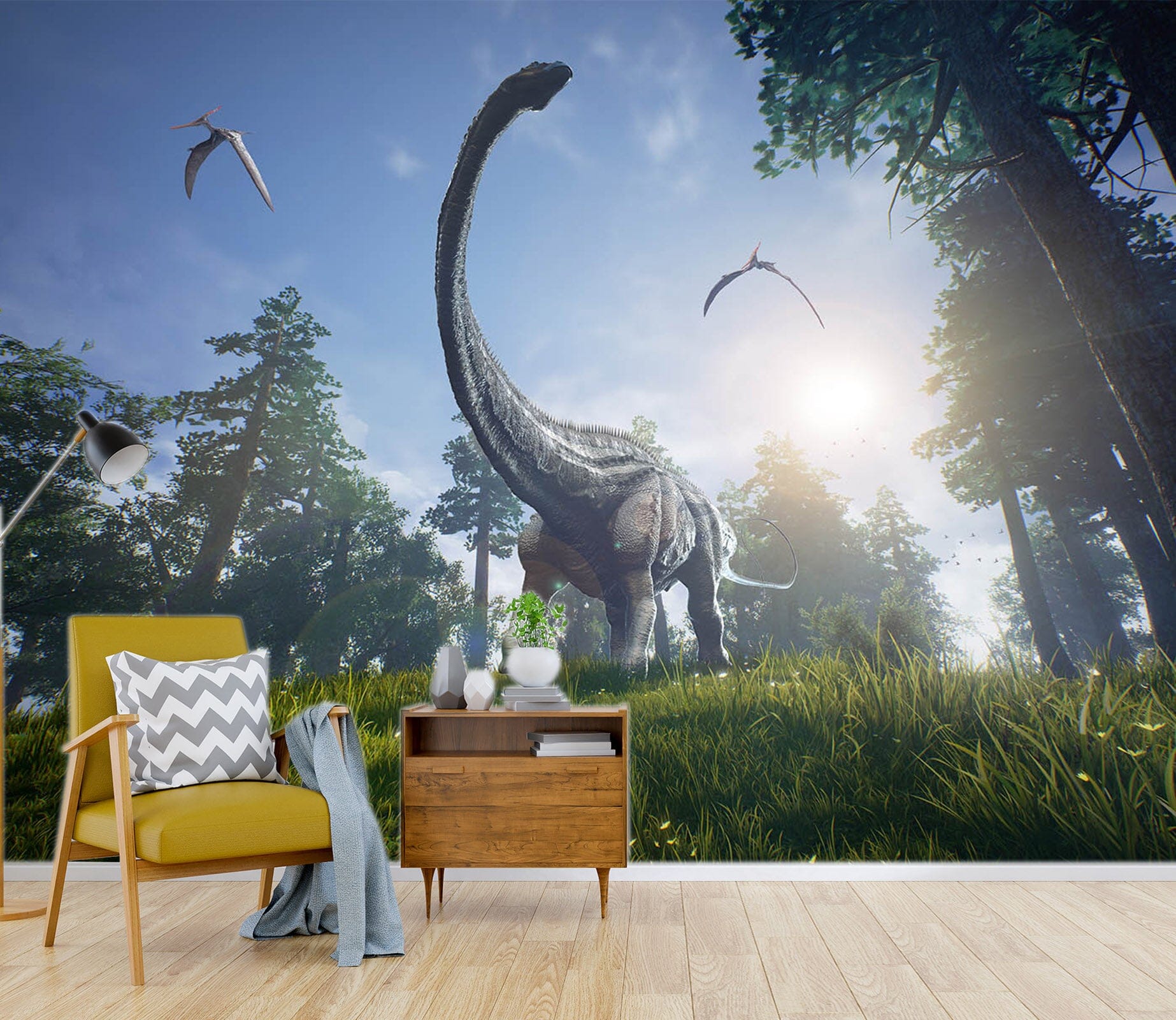 3D Long Necked Dragon 1552 Wall Murals Wallpaper AJ Wallpaper 2