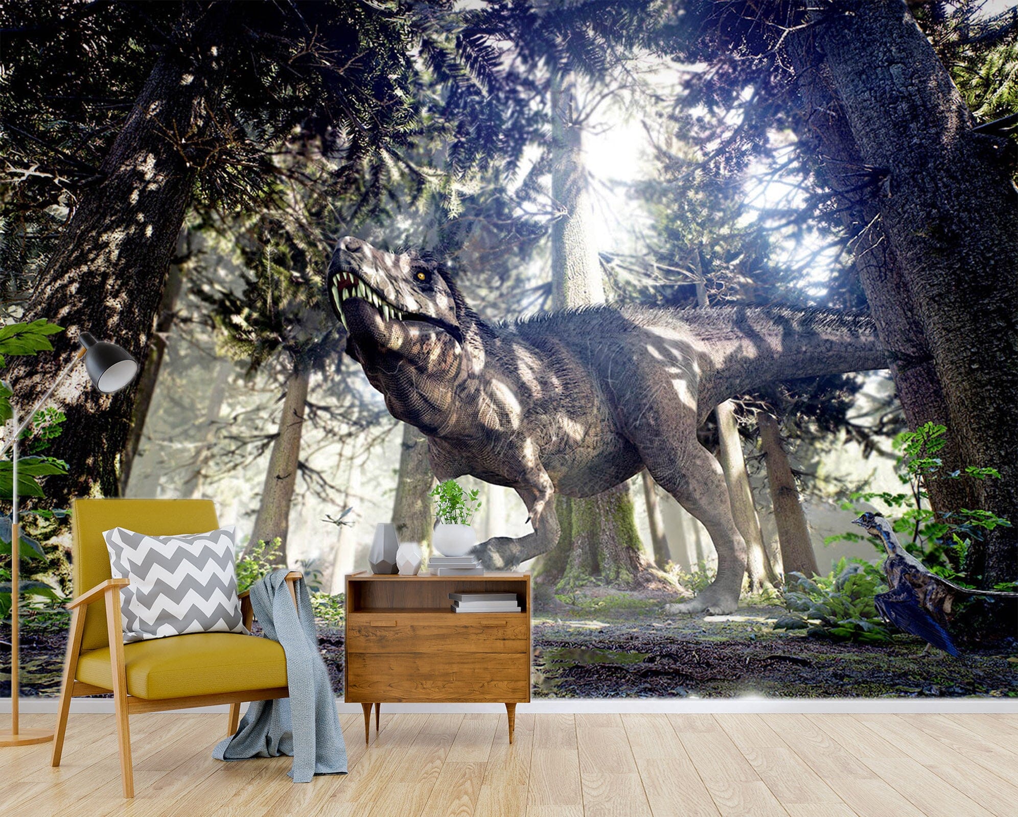 3D Forest Dinosaur 1560 Wall Murals Wallpaper AJ Wallpaper 2