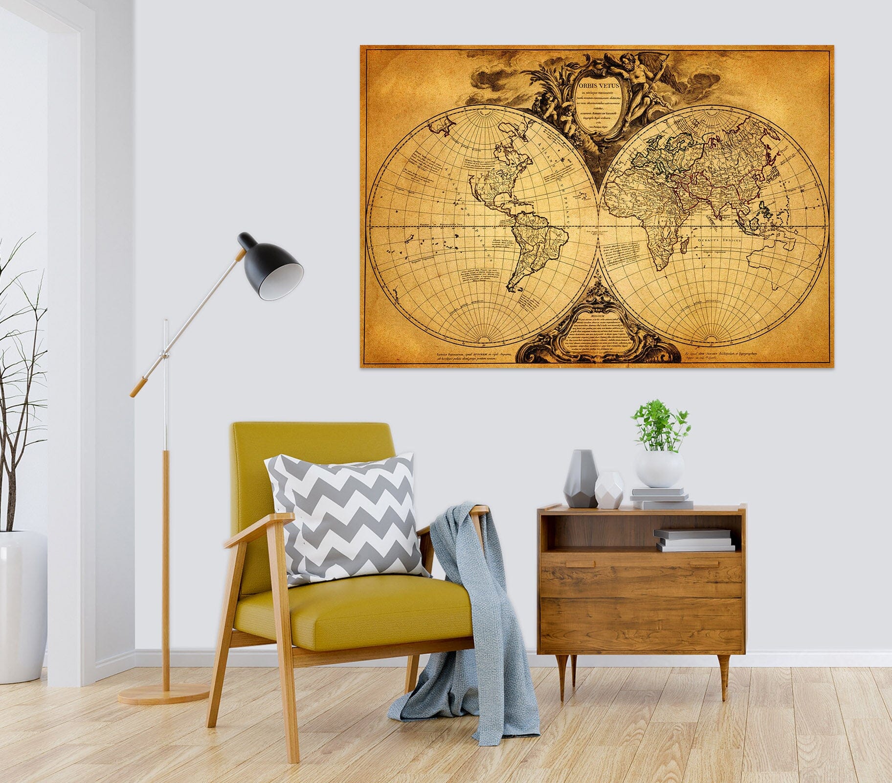 3D Sketch Globe 136 World Map Wall Sticker Wallpaper AJ Wallpaper 2