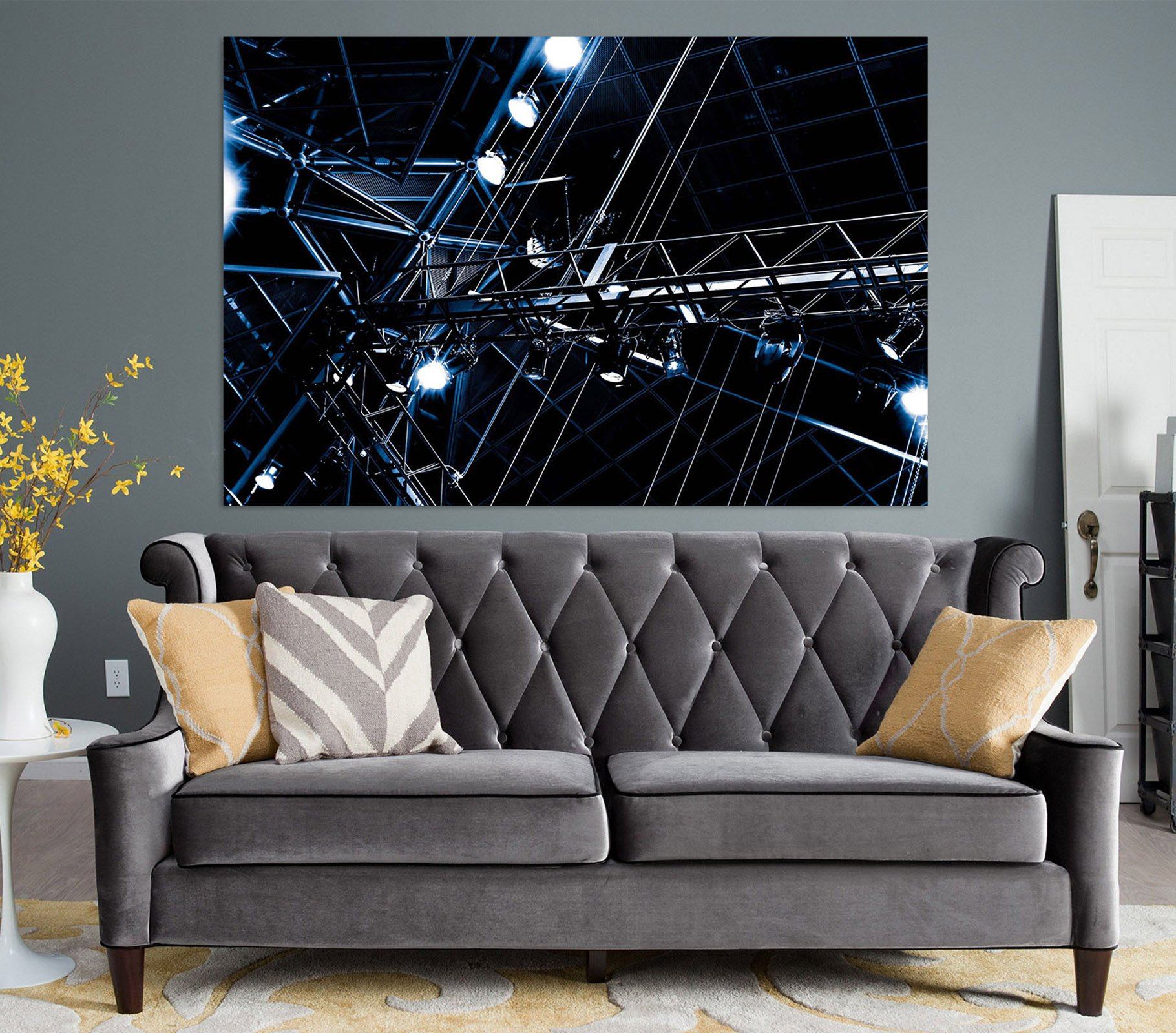 3D Black City Light 008 Noirblanc777 Wall Sticker Wallpaper AJ Wallpaper 2