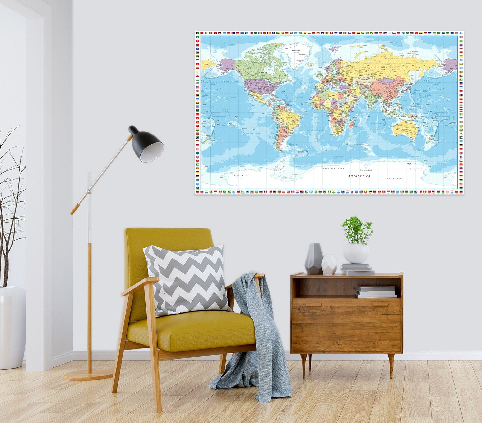3D Rich Land 285 World Map Wall Sticker Wallpaper AJ Wallpaper 2