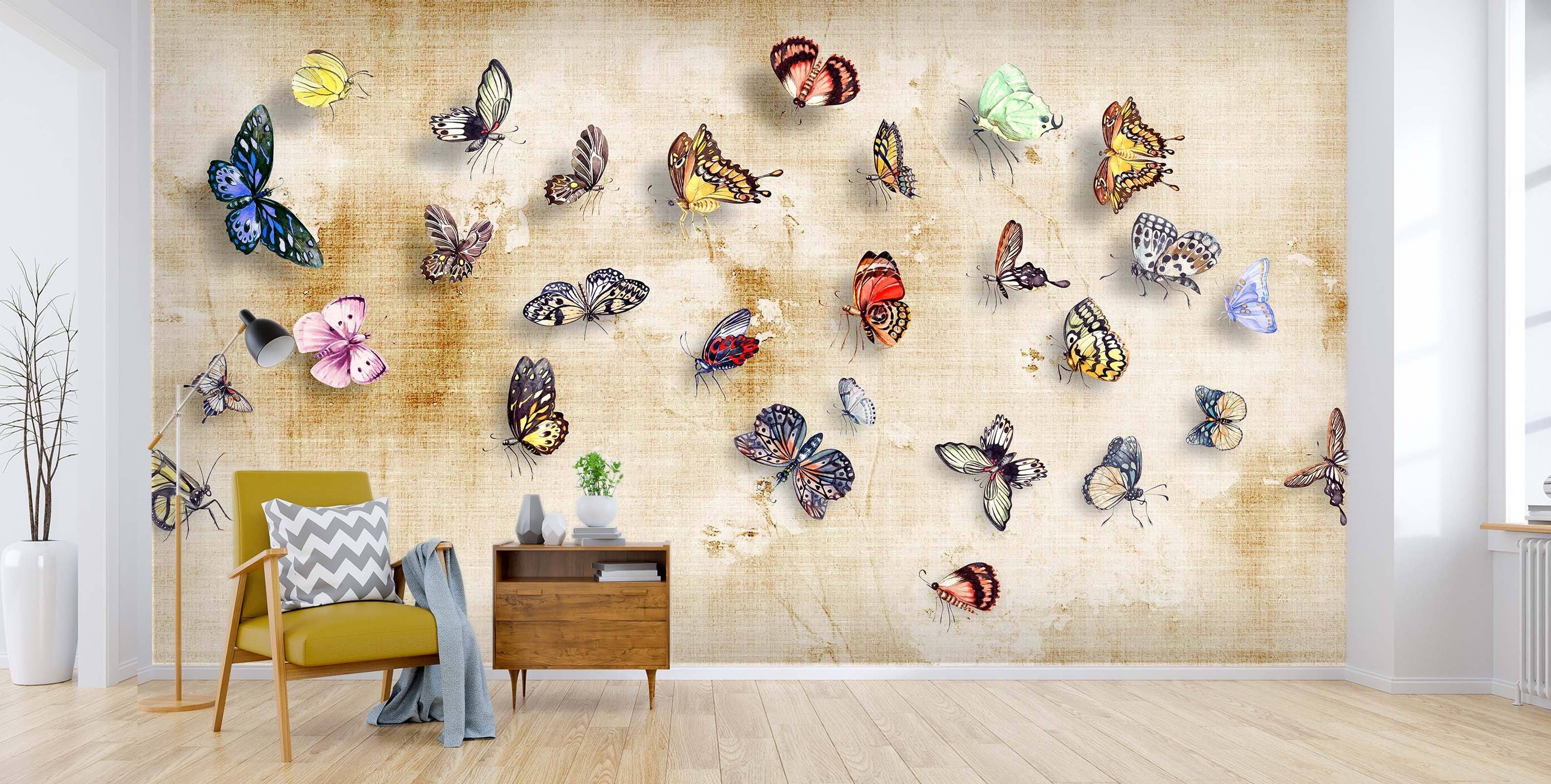 3D Beautiful Butterfly 04 Wall Murals Wallpaper AJ Wallpaper 2