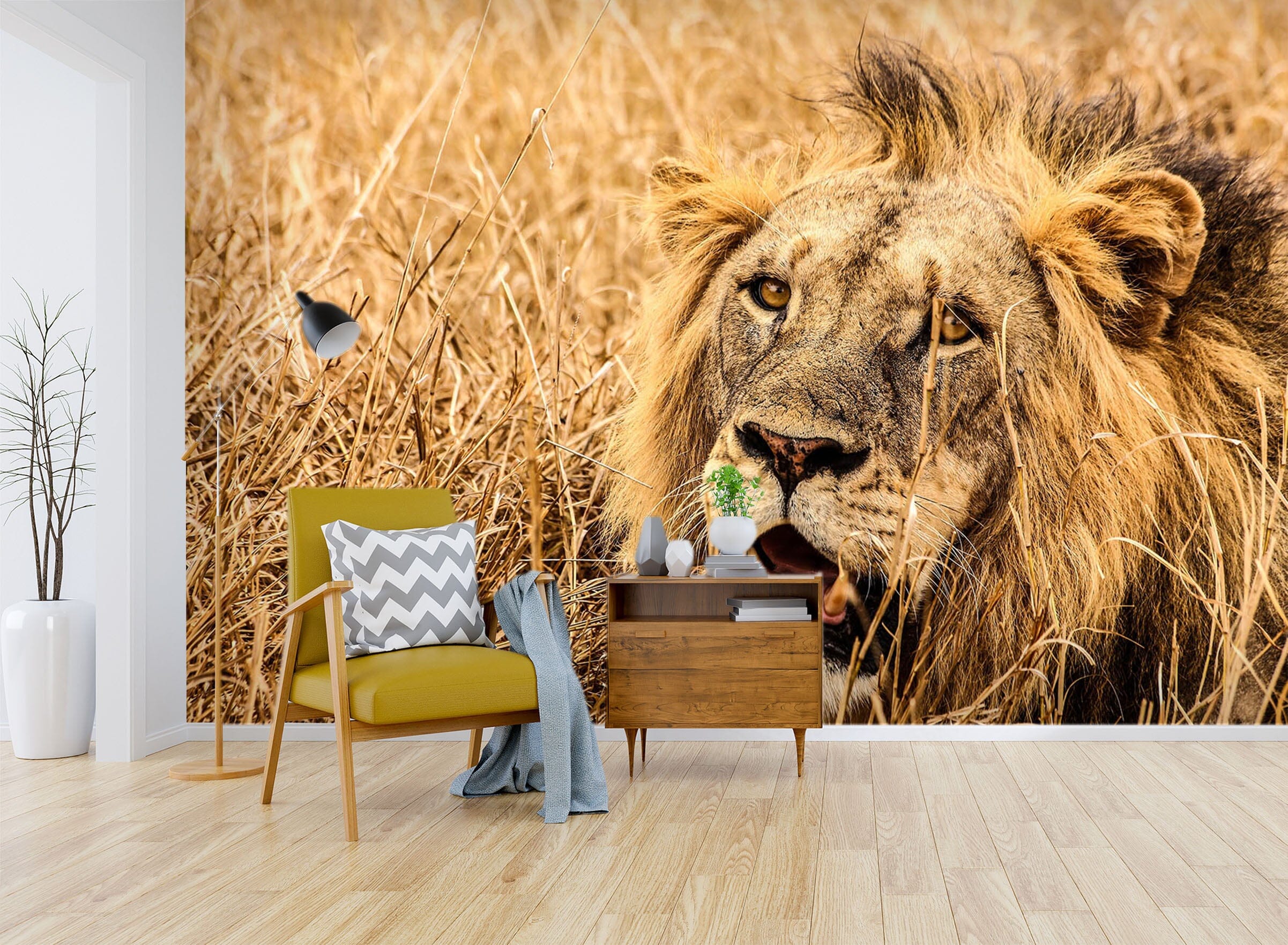 3D Prairie Lion 136 Wall Murals Wallpaper AJ Wallpaper 2