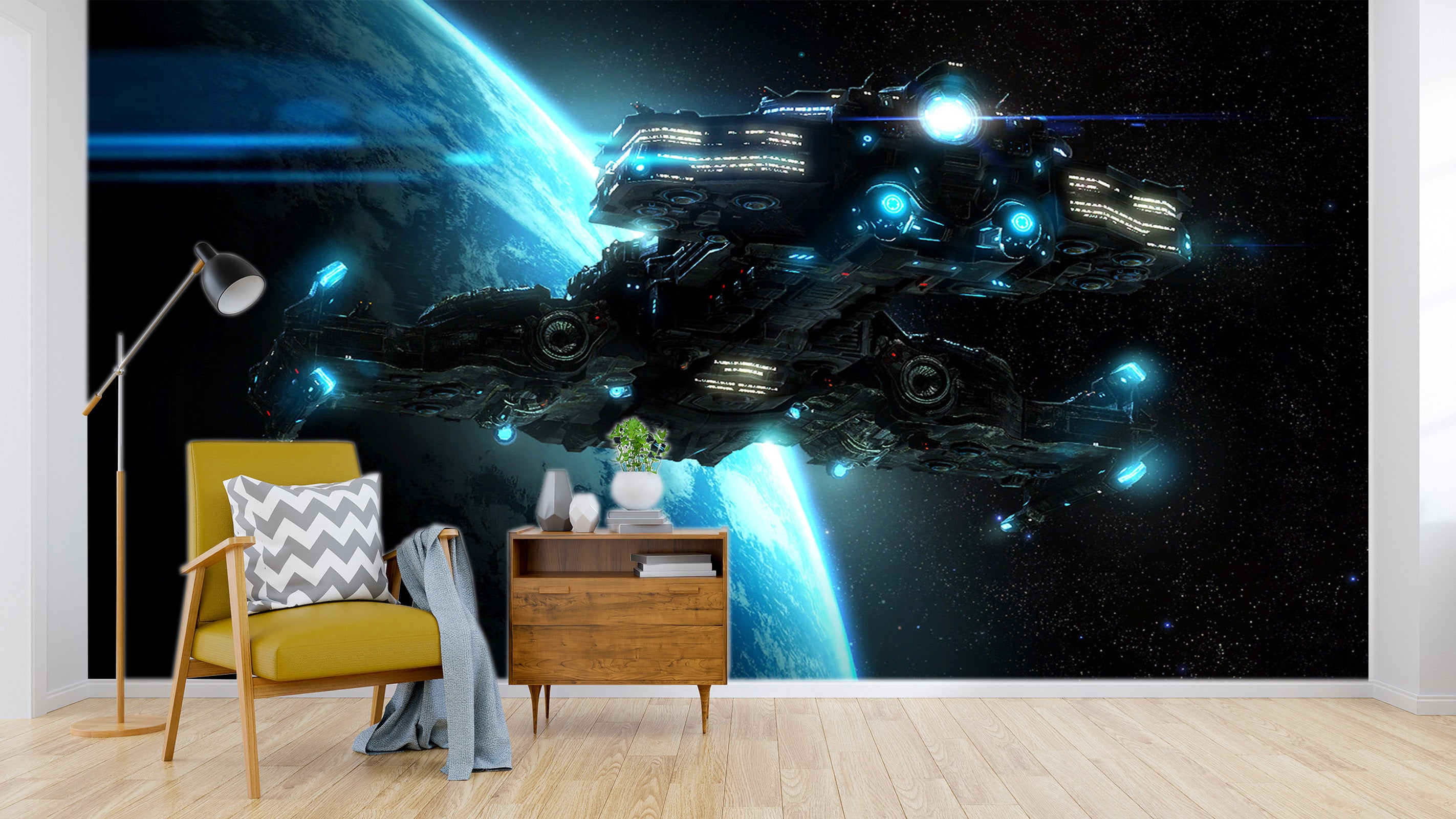 3D Spaceship Earth 084 Vehicle Wall Murals