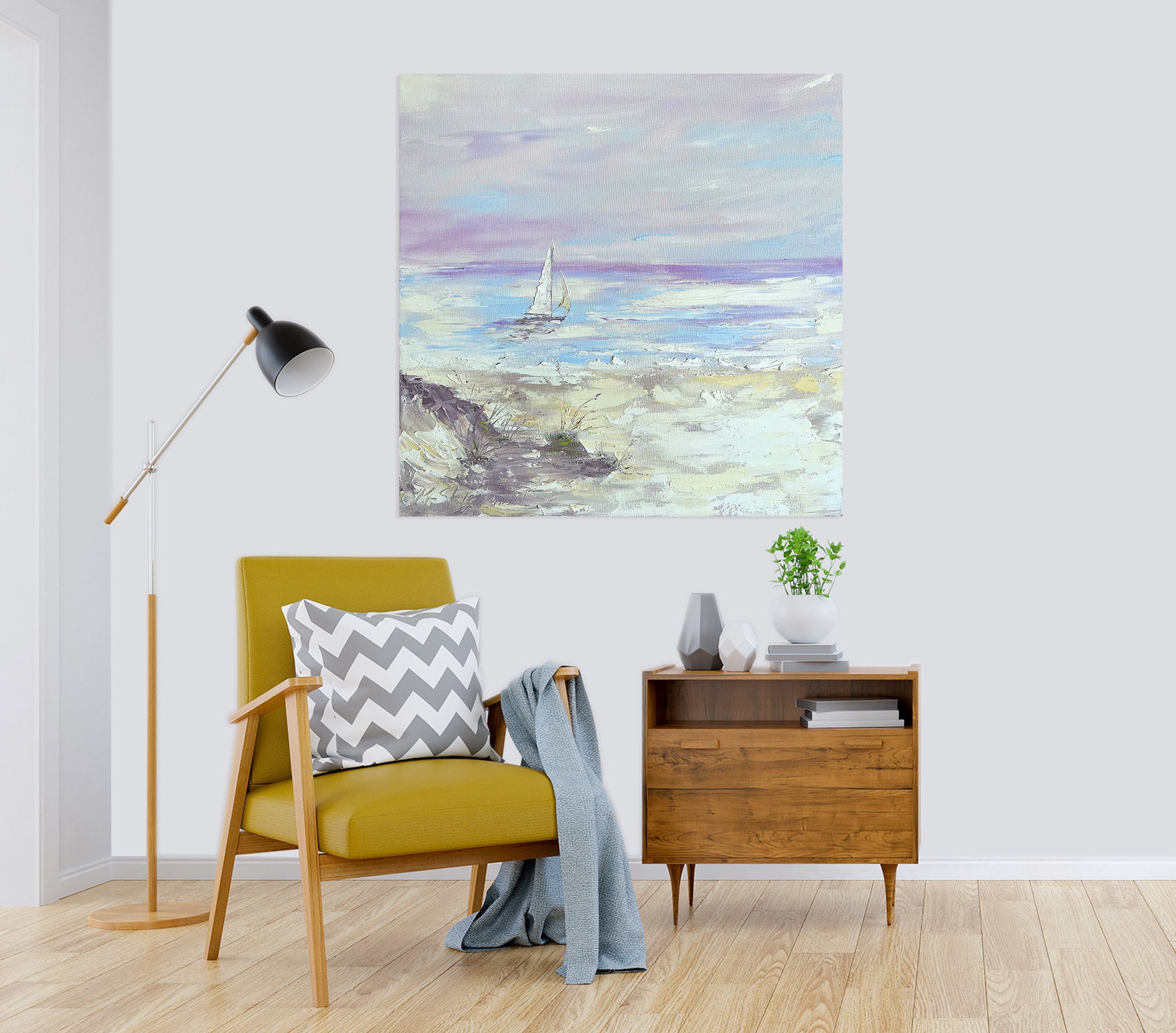 3D Ocean Sailboat 801 Skromova Marina Wall Sticker