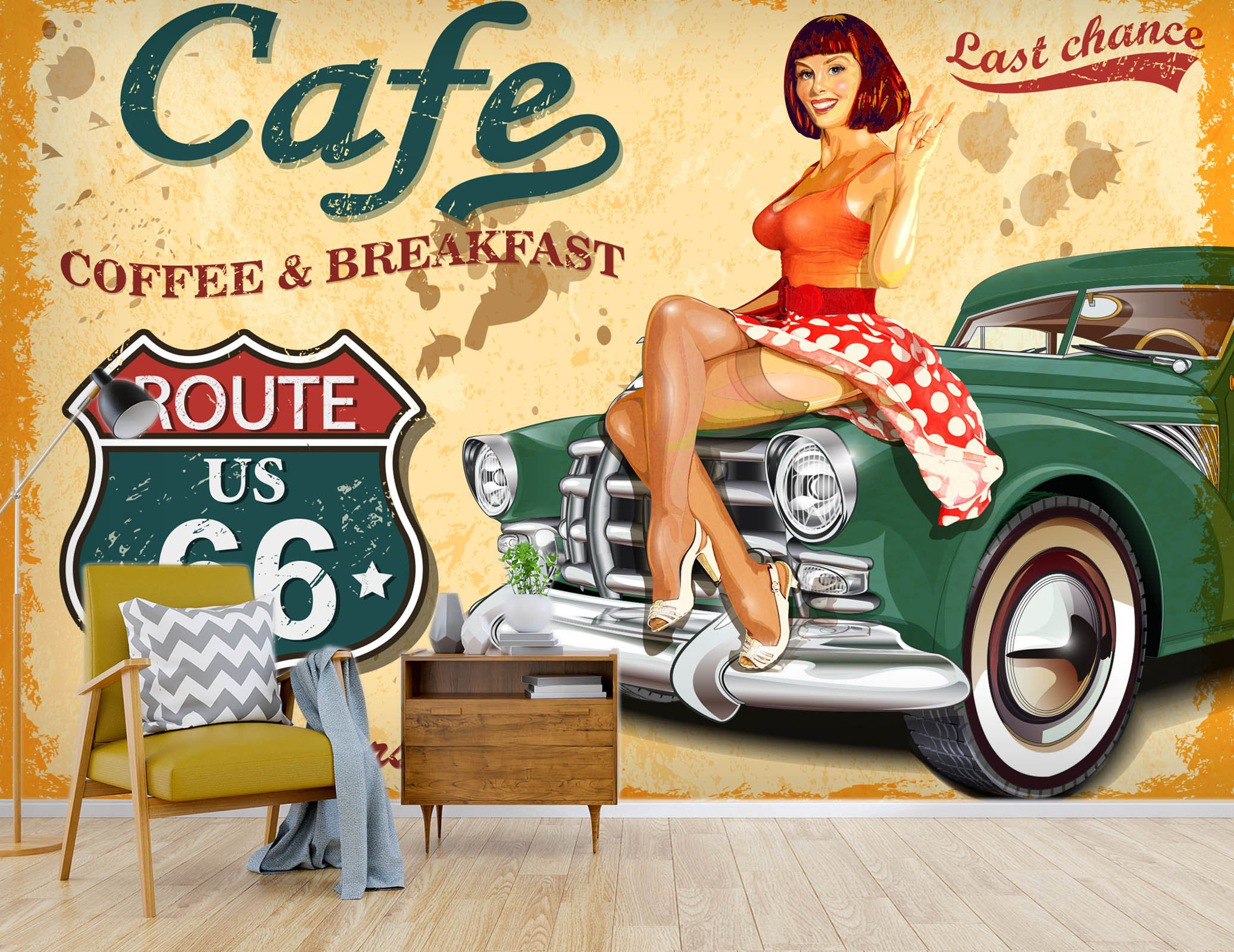 3D Luxury Car Woman 711 Wallpaper AJ Wallpaper