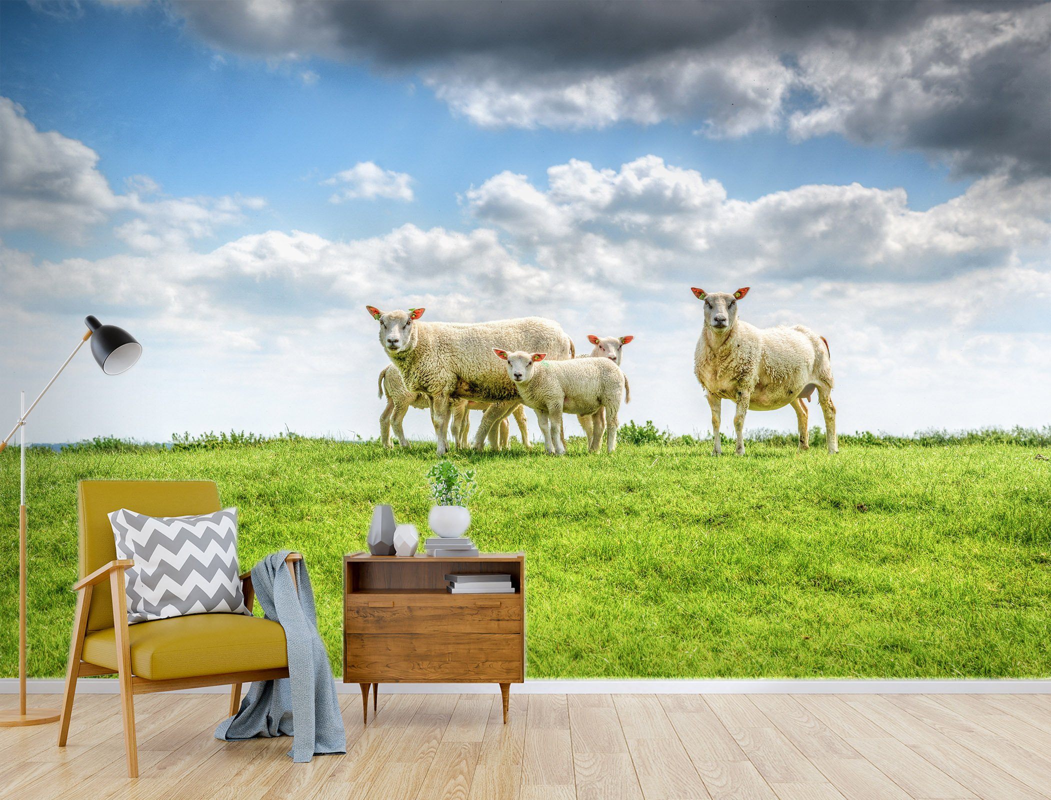 3D Grass Sheep 230 Wallpaper AJ Wallpaper