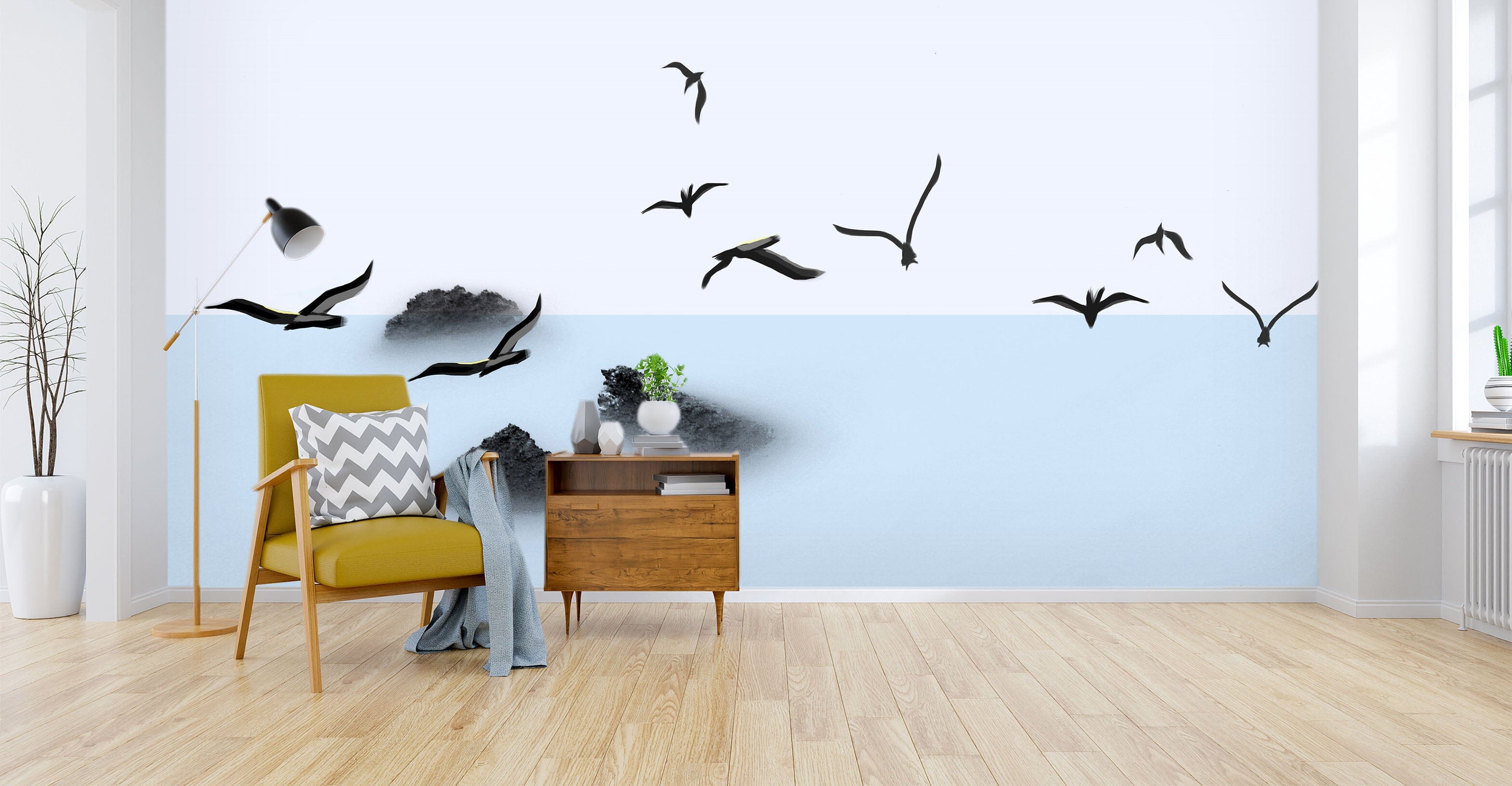 3D Sea Bird 024 Wall Murals Wallpaper AJ Wallpaper 2