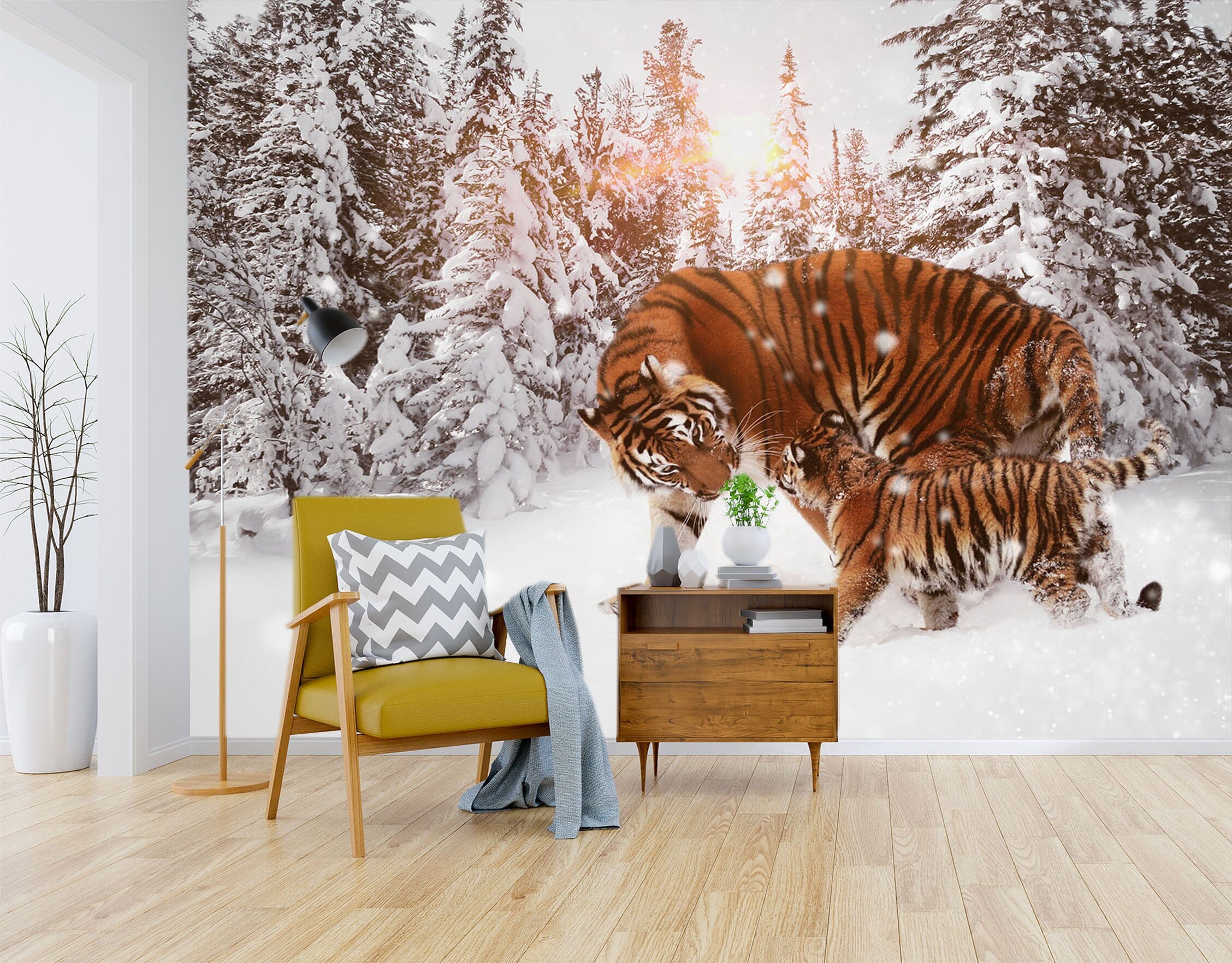 3D Snow Tiger 271 Wall Murals Wallpaper AJ Wallpaper 2