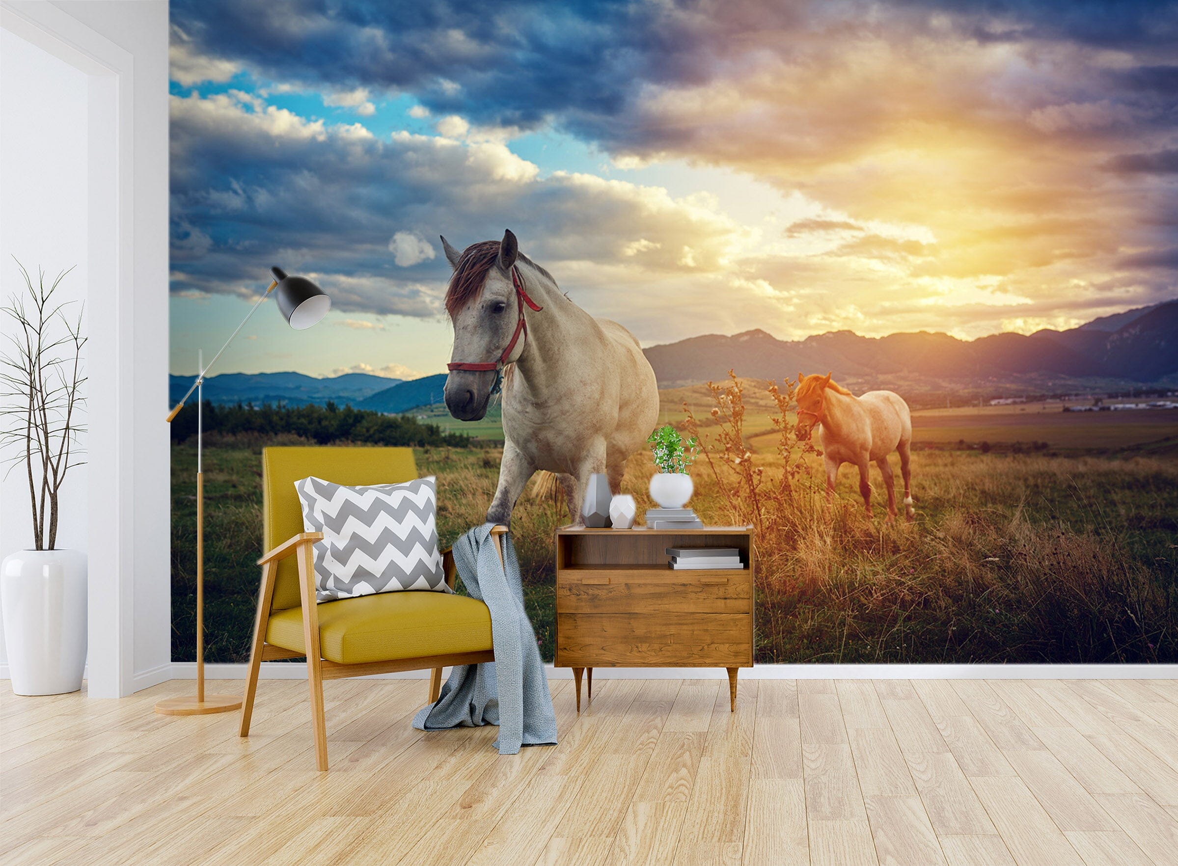 3D Sunset Horse 127 Wall Murals Wallpaper AJ Wallpaper 2