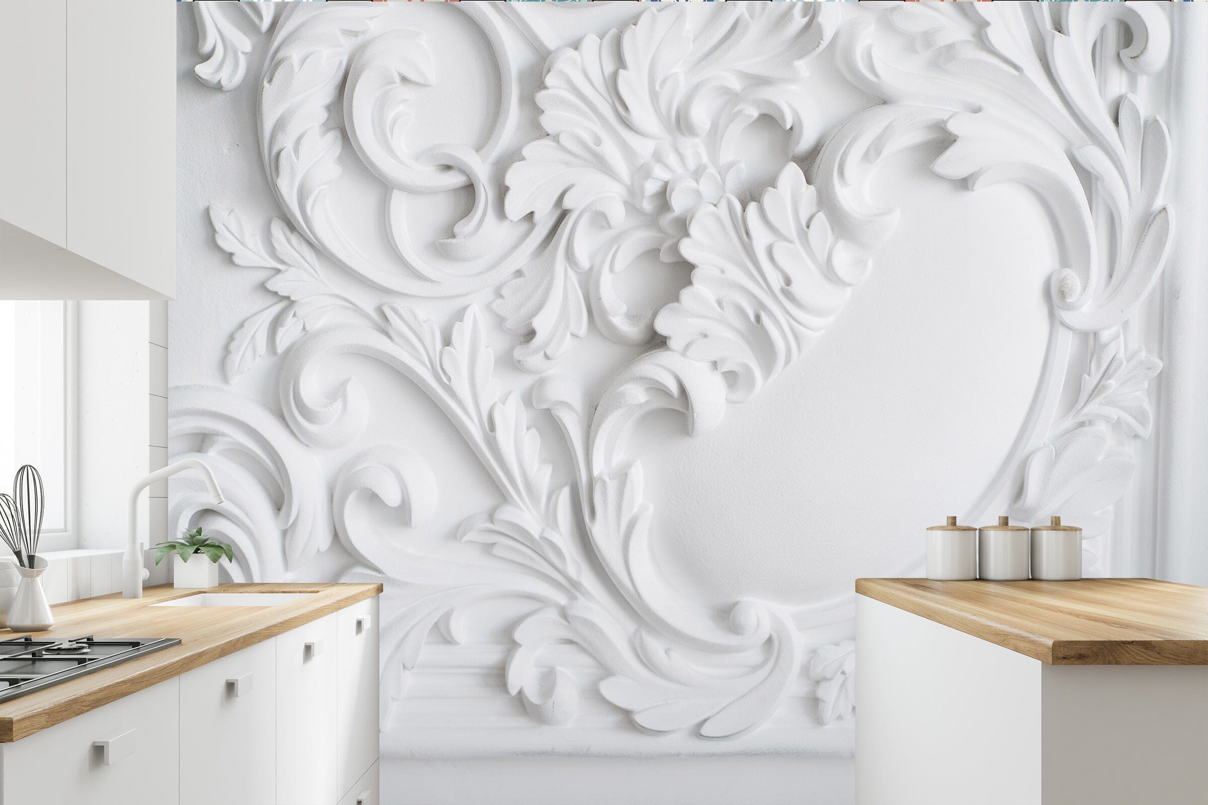 3D Carving Flowers 1423 Wall Murals Wallpaper AJ Wallpaper 2