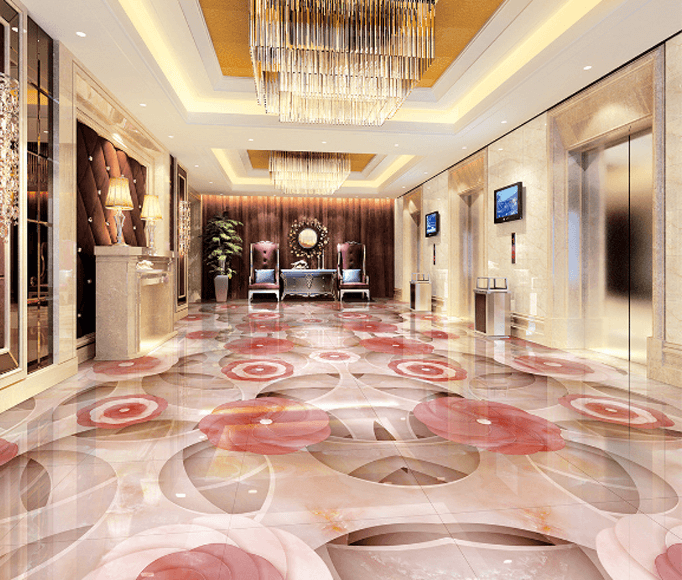 3D Elegant Flowers Floor Mural Wallpaper AJ Wallpaper 2