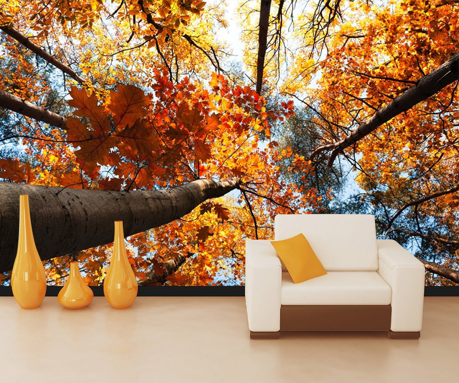 3D Tall Shrubbery Autumn Trees 051 Wallpaper AJ Wallpaper