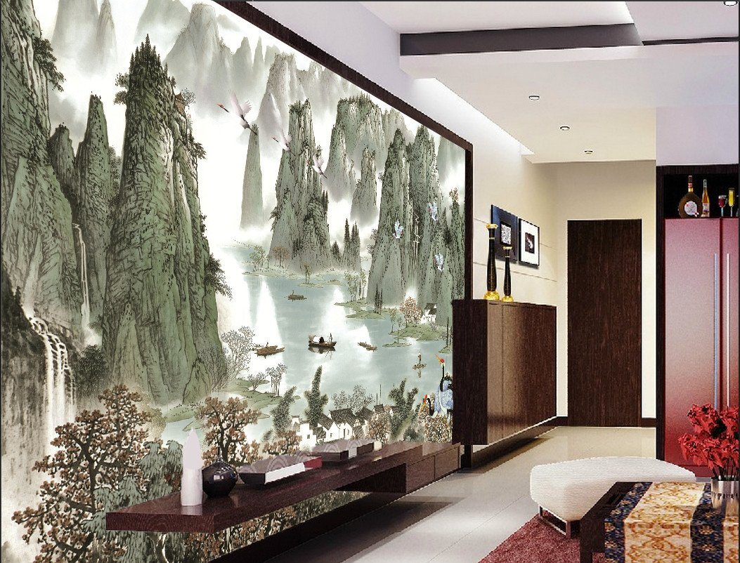 3D Green Hill Boat 98 Wallpaper AJ Wallpaper