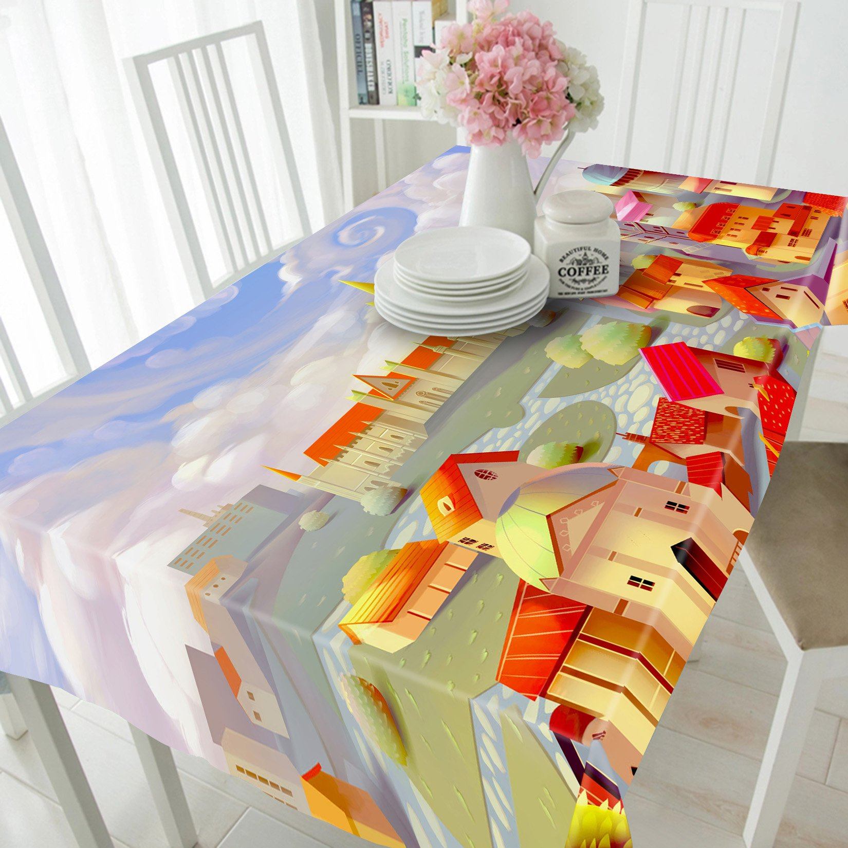 3D Cartoon Town 774 Tablecloths Wallpaper AJ Wallpaper