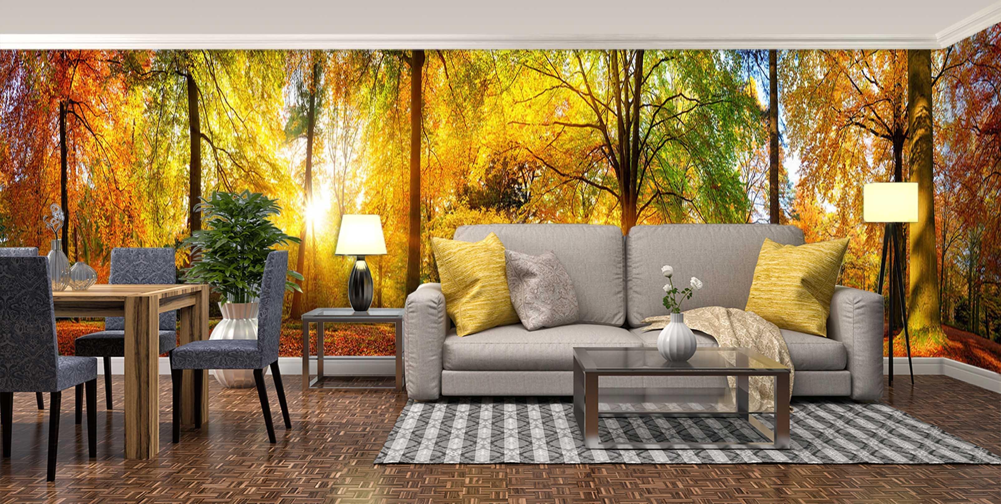 3D Golden Forest 648 Wallpaper AJ Wallpaper 2