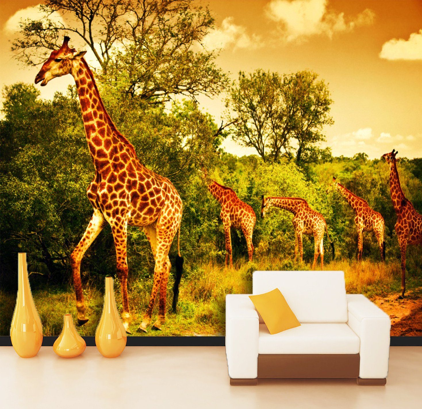 3D Giraffe Family 079 Wallpaper AJ Wallpaper