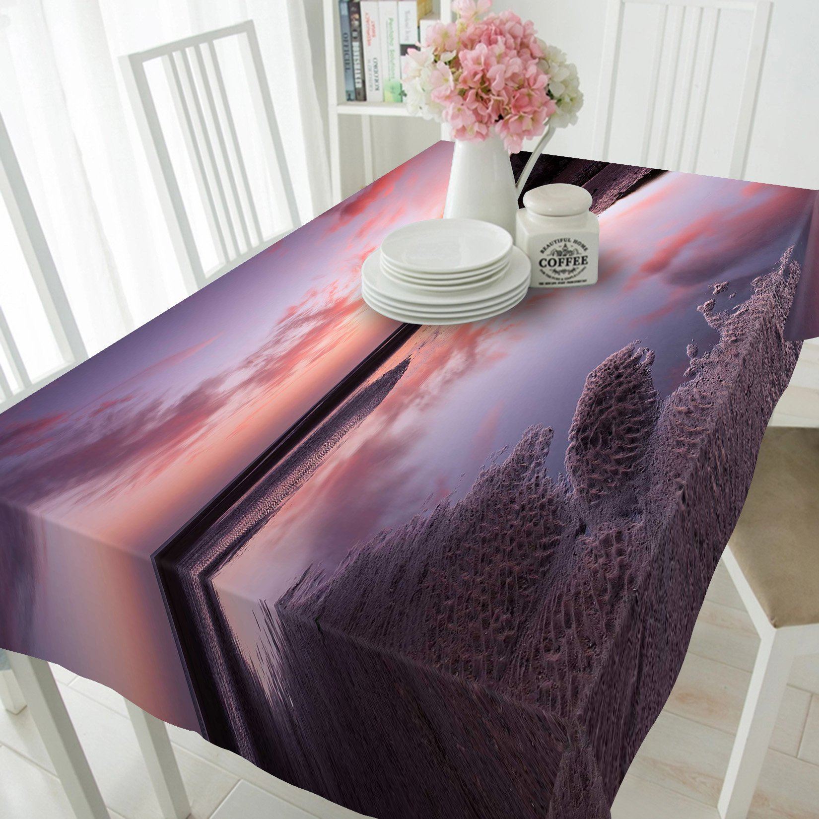 3D Dry River Sunset 434 Tablecloths Wallpaper AJ Wallpaper