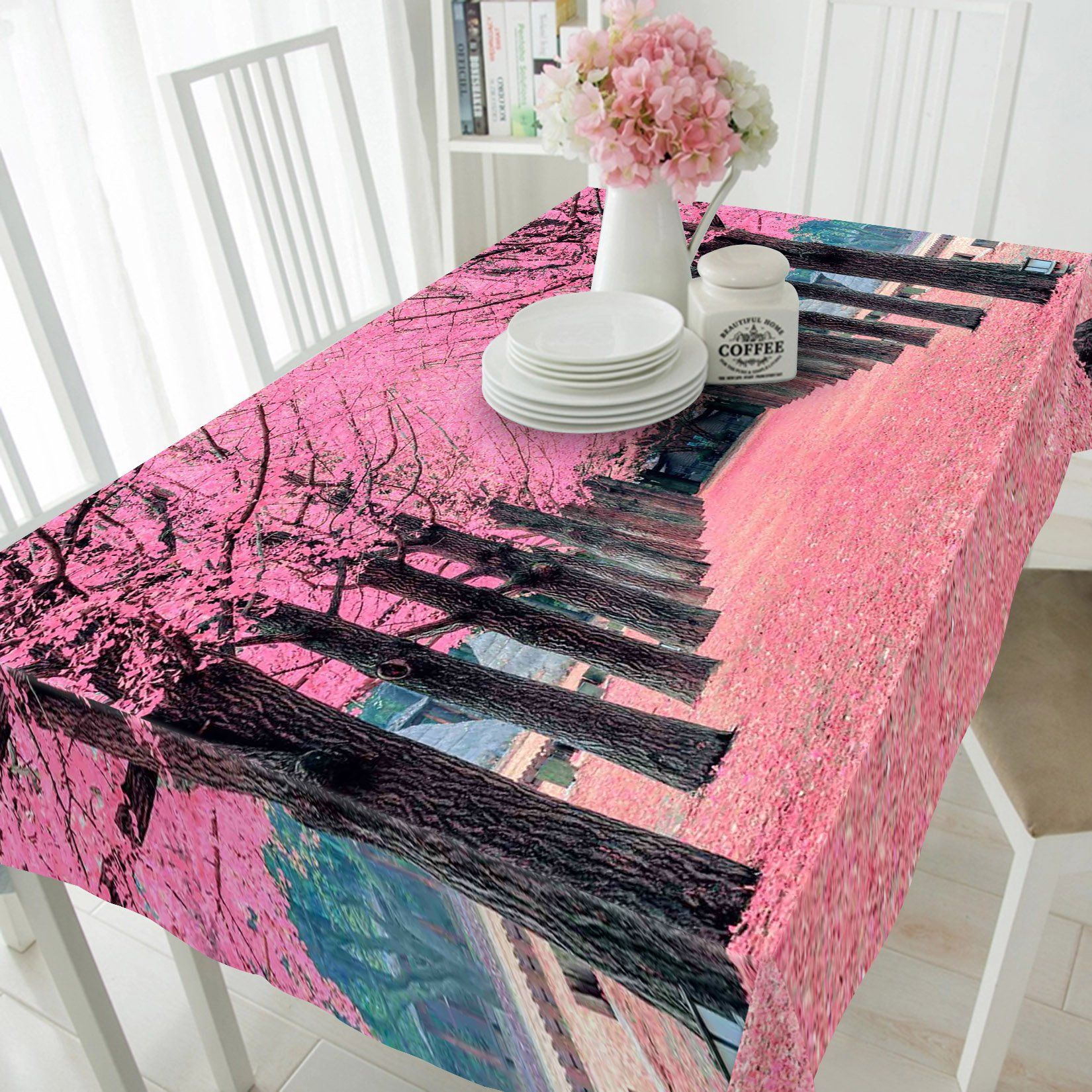 3D Pink Trees 658 Tablecloths Wallpaper AJ Wallpaper