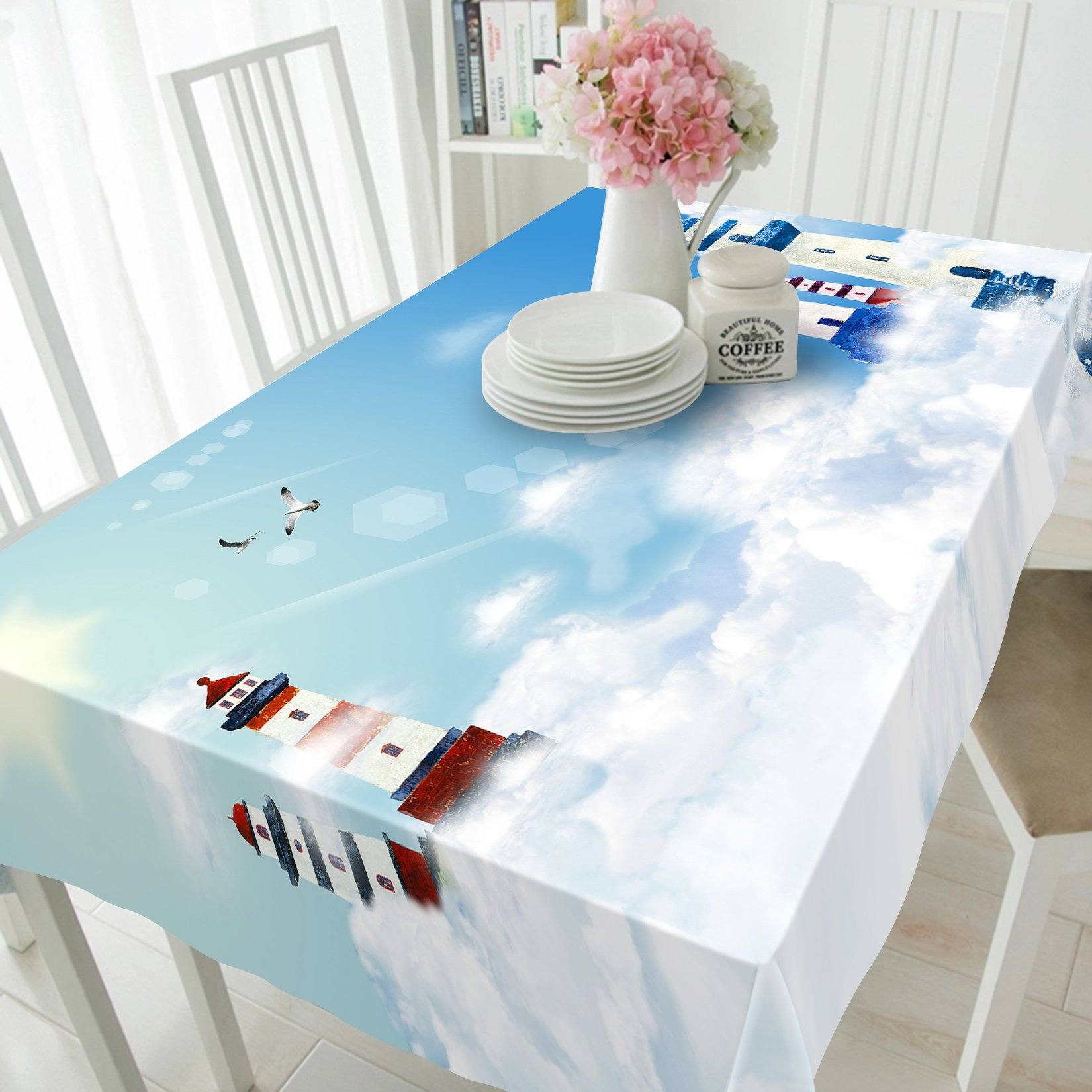 3D Blue Sky Lighthouses 141 Tablecloths Wallpaper AJ Wallpaper