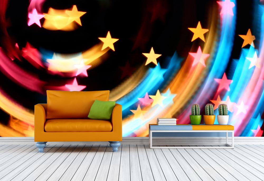 Colored Stars Beams Wallpaper AJ Wallpaper